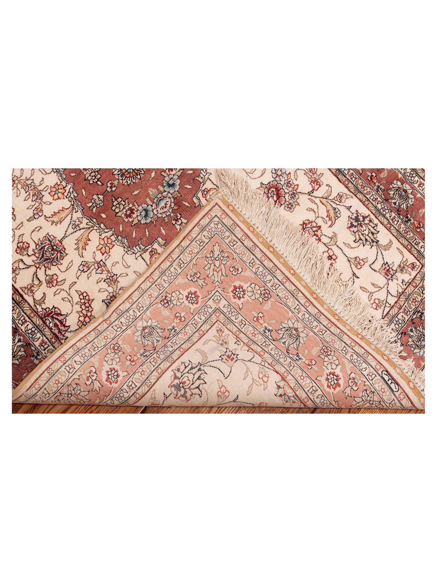 Pure Silk 118048 Ivory Pink 2.7x10 Hand Knotted Rug