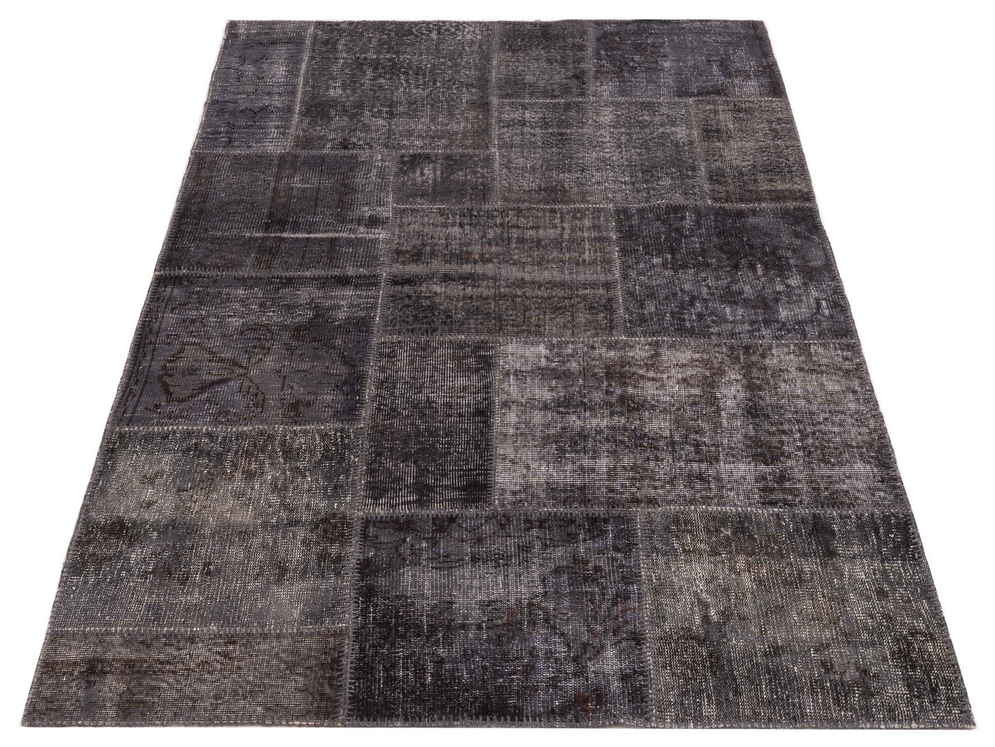 Turkish Vestige Patchwork 131022 Charcoal 5x8 Hand Knotted Rug