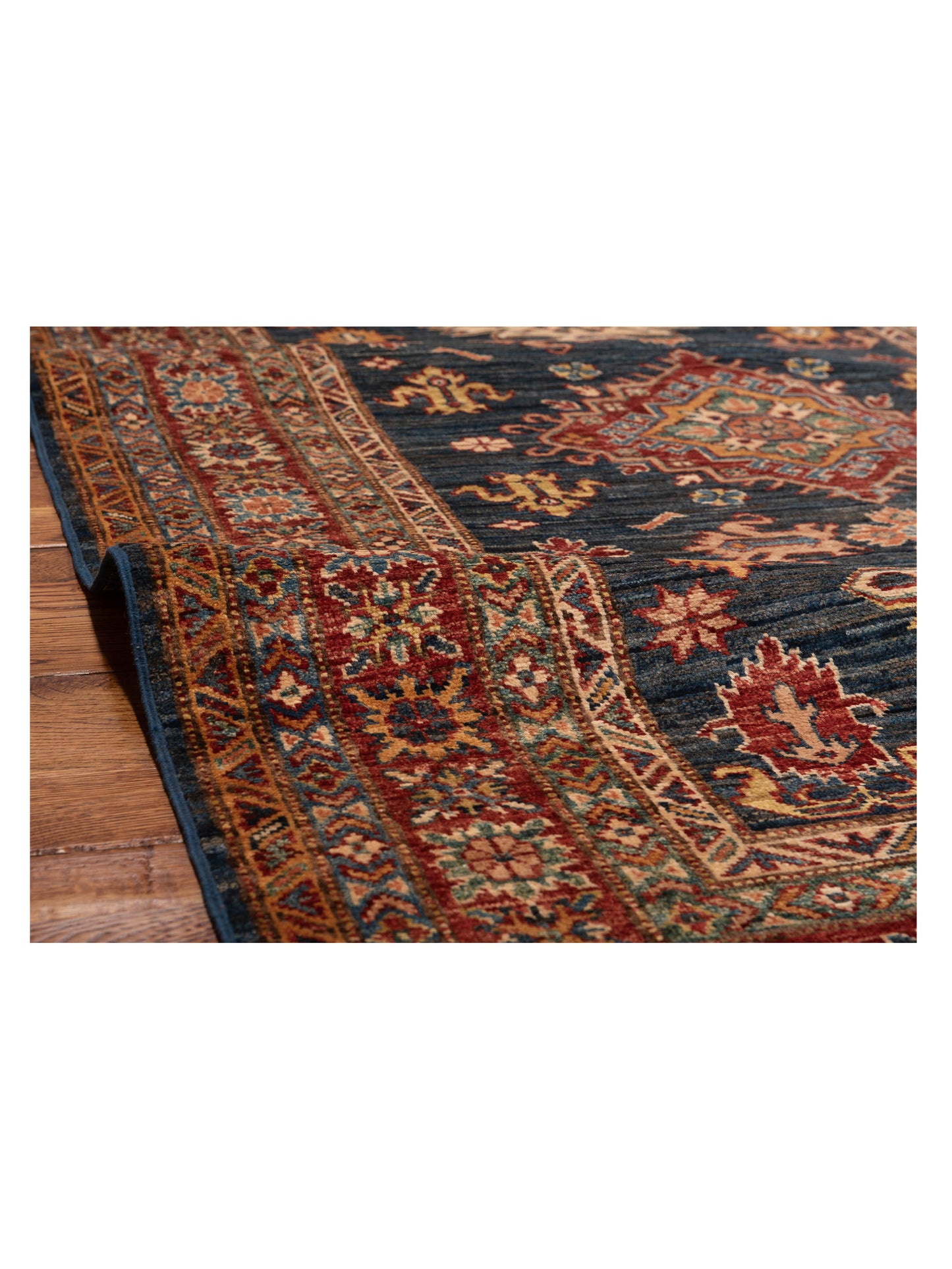 Artisan Kazak 148965 Navy Red 4.2x6.1 Hand Knotted Rug