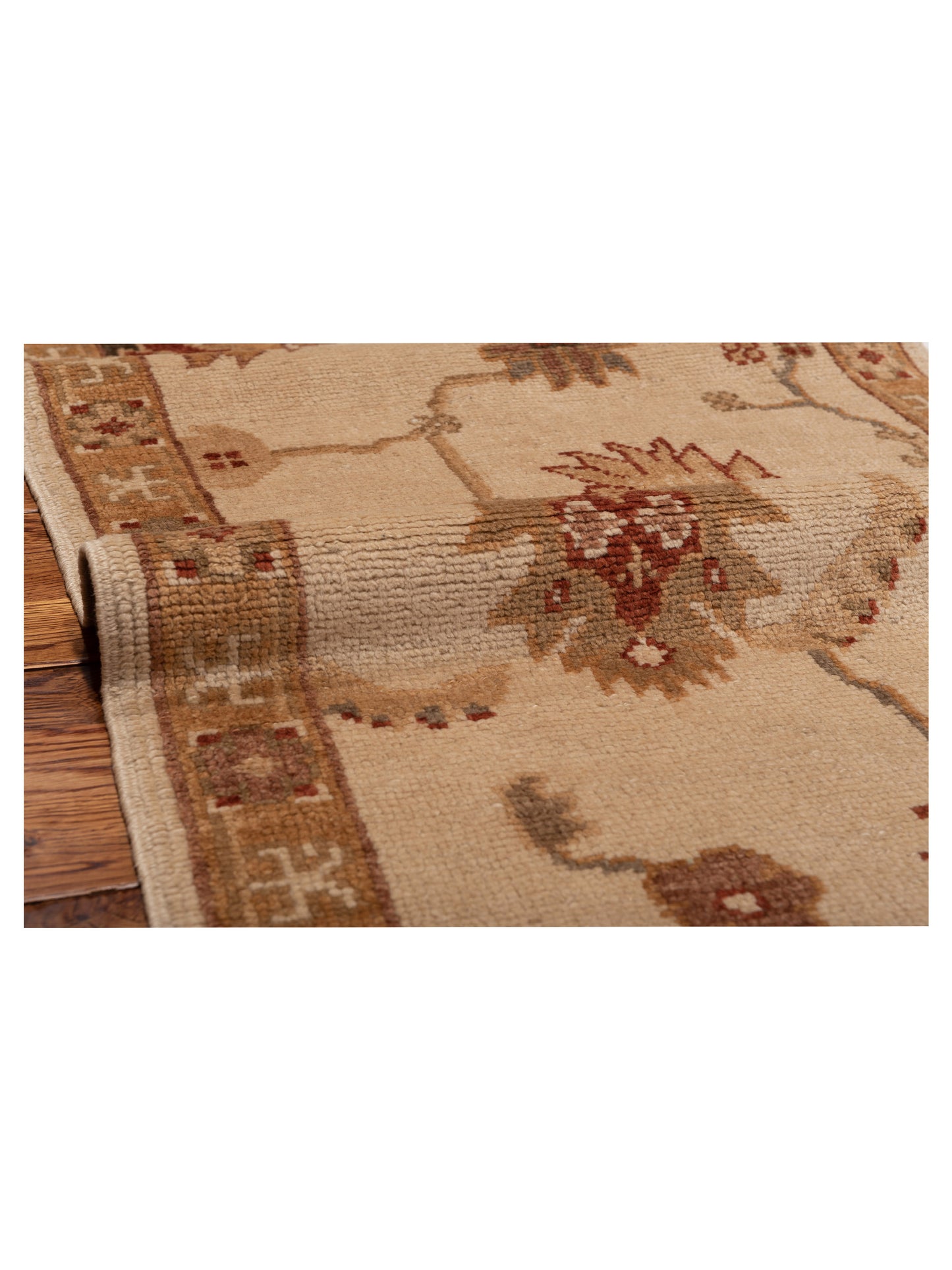 Angora Oushak 93068 Ivory Gold 2.6x13.3 Hand Knotted Rug