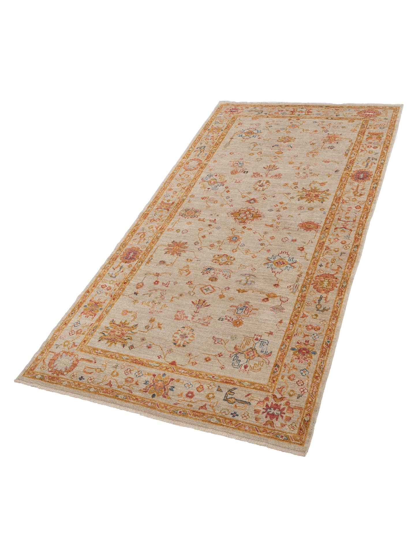 Angora Oushak 145823 Ivory Silver 6.1x11.5 Hand Knotted Rug