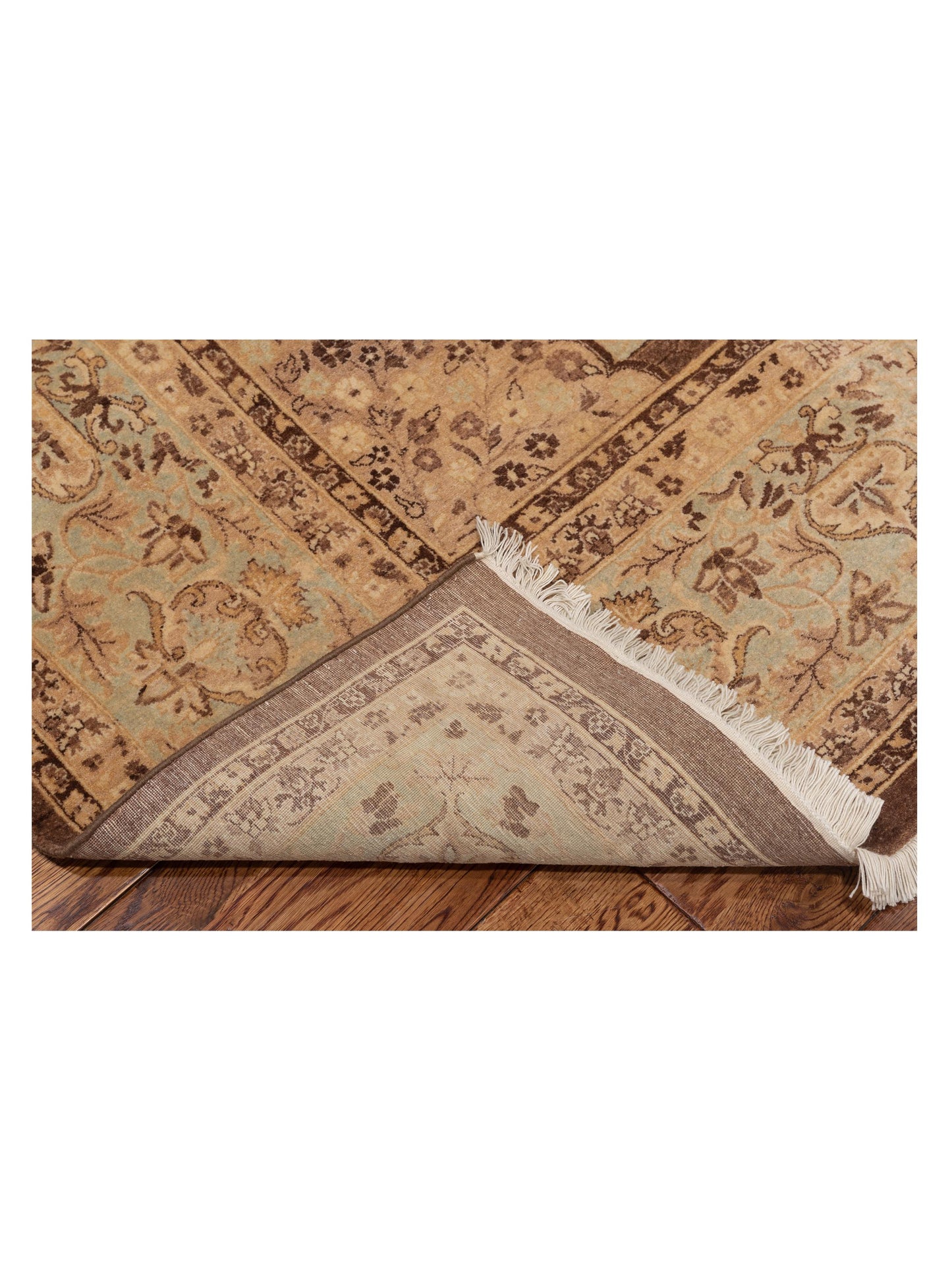 Haji Jalili 111349 Brown Sage Green 6.2x9.2 Hand Knotted Rug
