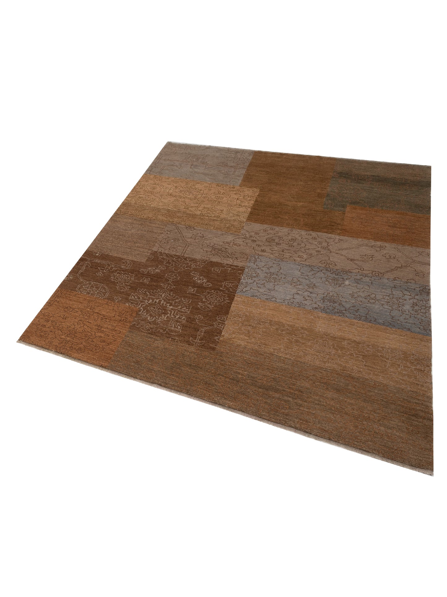 Defne Amethyste Silver Brown 8x9.10 Hand Knotted Rug