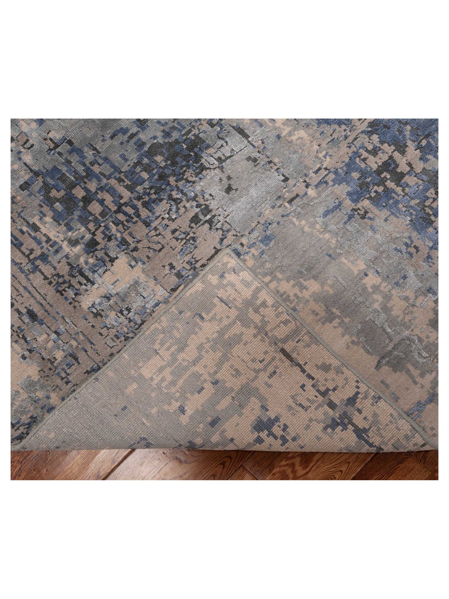 Tibetino 153853 Silver Blue 9x12 Hand Knotted Rug