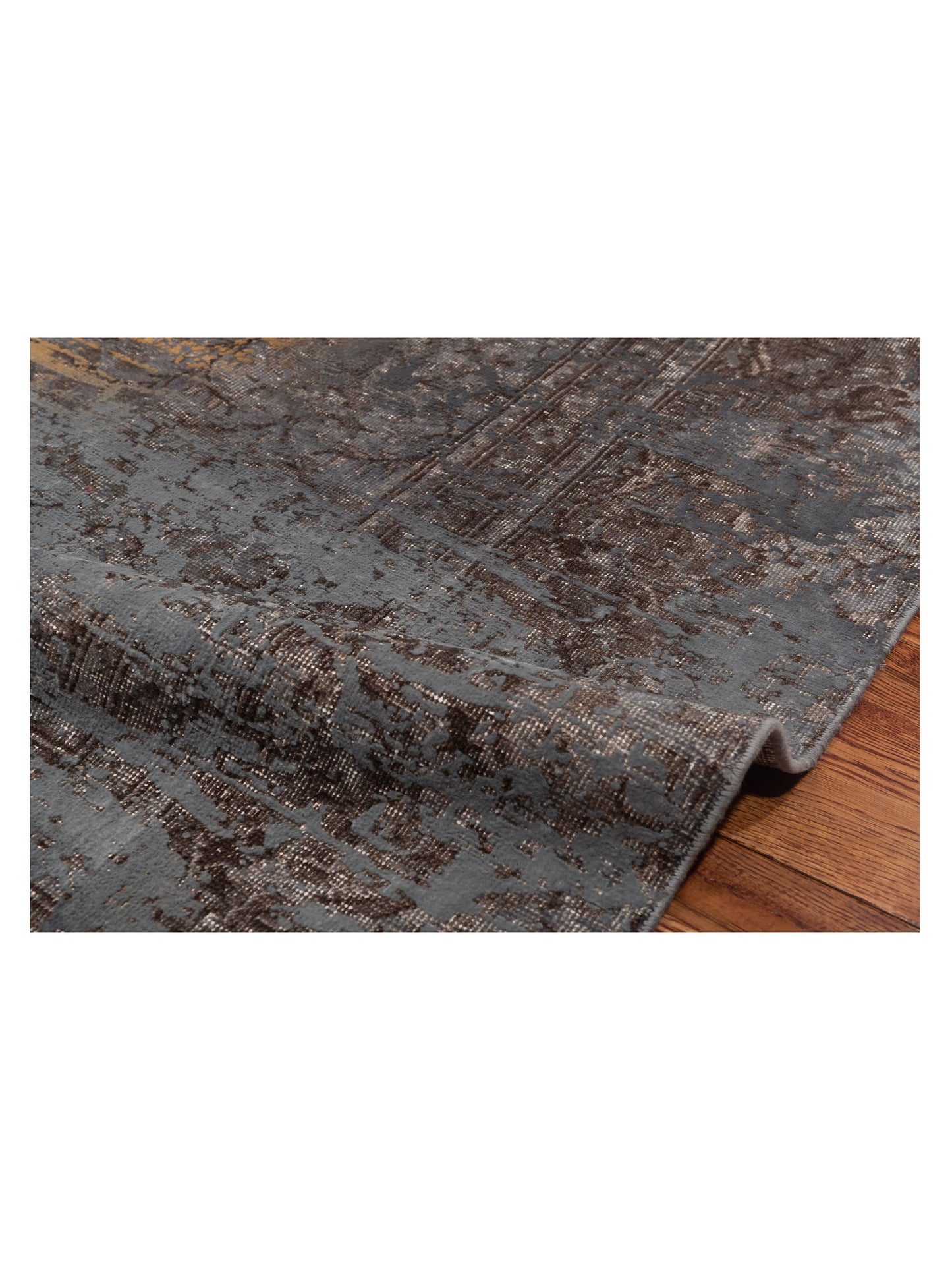 Vintage 109076 Gray 6.6x9.7 Hand Knotted Rug