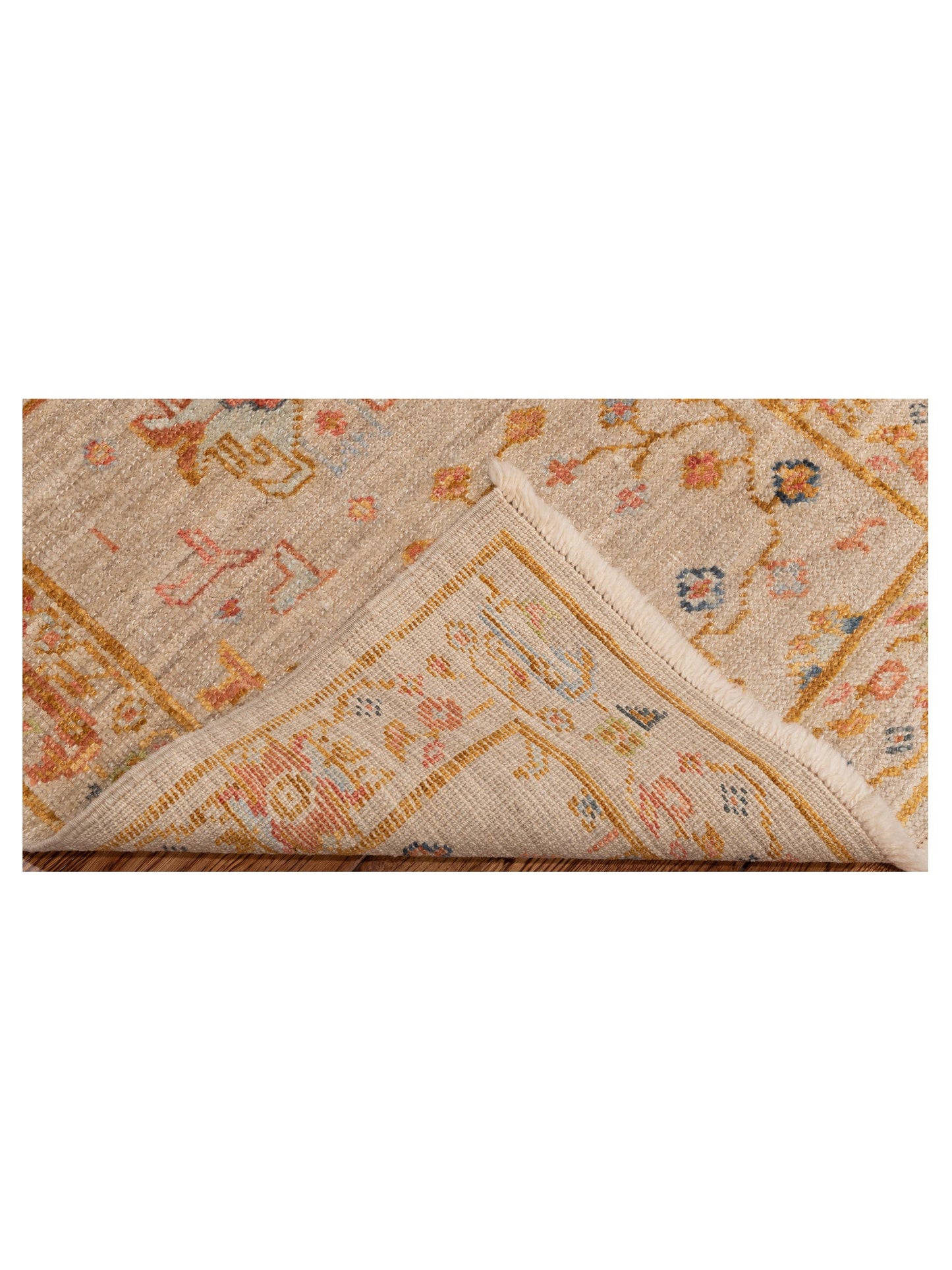 Angora Oushak 146515 Ivory Silver 2.7x11.8 Hand Knotted Rug