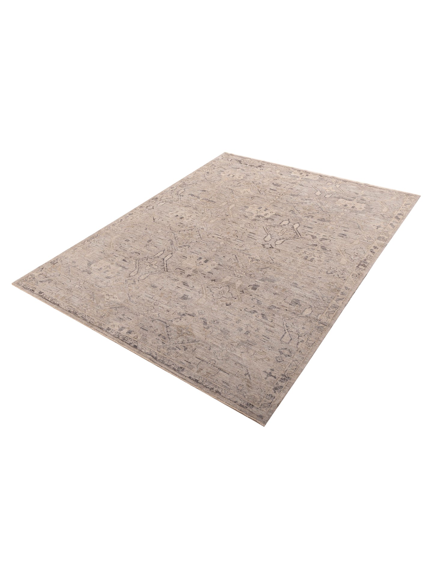 Angora Oushak 156062 Gray Gray 9x11.7 Hand Knotted Rug