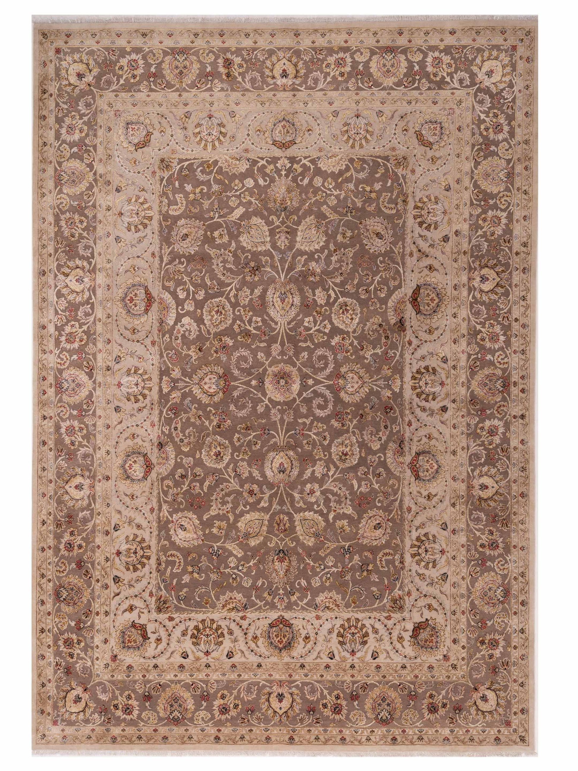 Rajpur Imperial Silk  Ivory Brown Traditional
