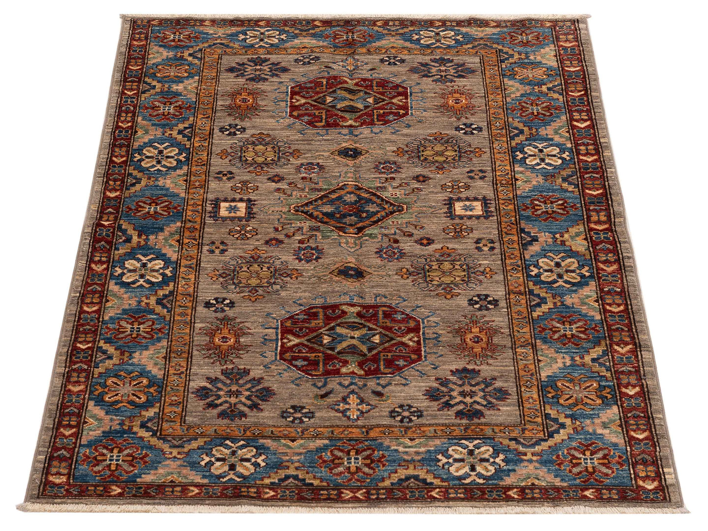 Artisan Kazak 151901 Gray Blue 3.10x5.8 Hand Knotted Rug