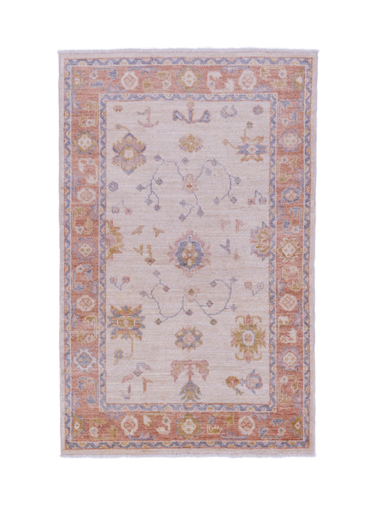 Anadol Angora Oushak  Ivory Red Traditional