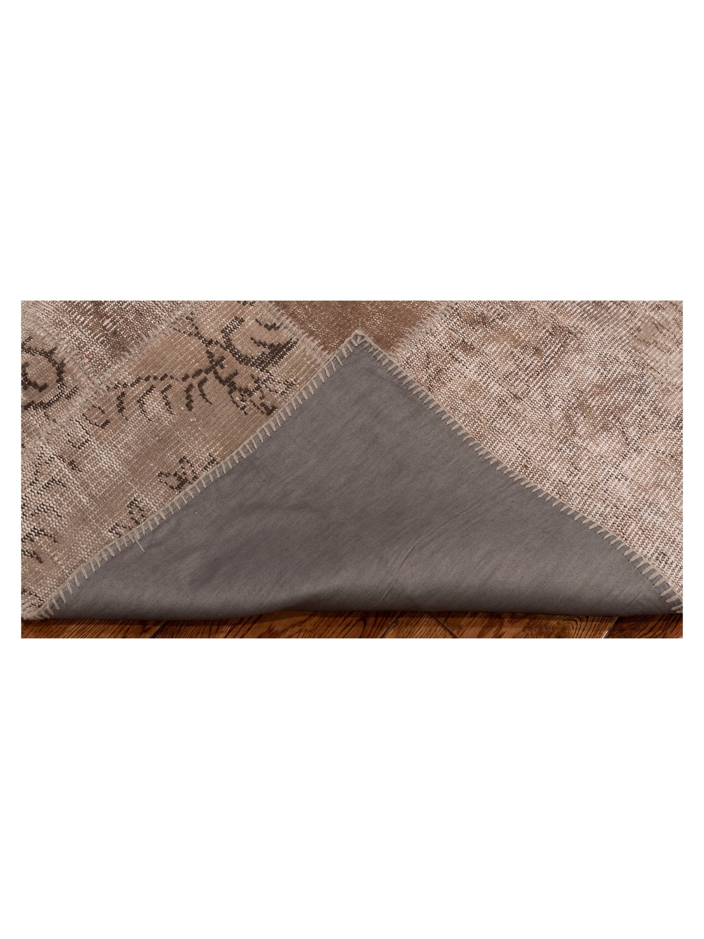 Turkish Vestige Patchwork 131060 Brown 3.3x4.11 Hand Knotted Rug