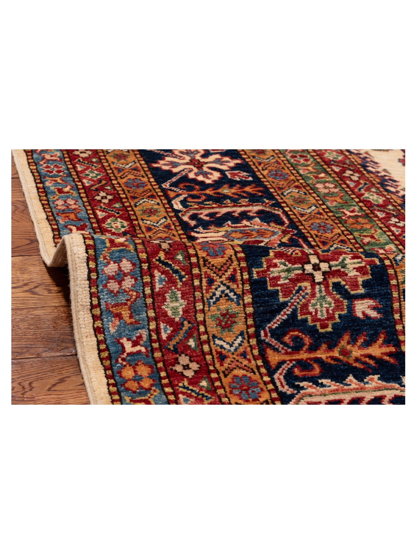 Kazak 151888 Ivory Navy 8.10x12 Hand Knotted Rug