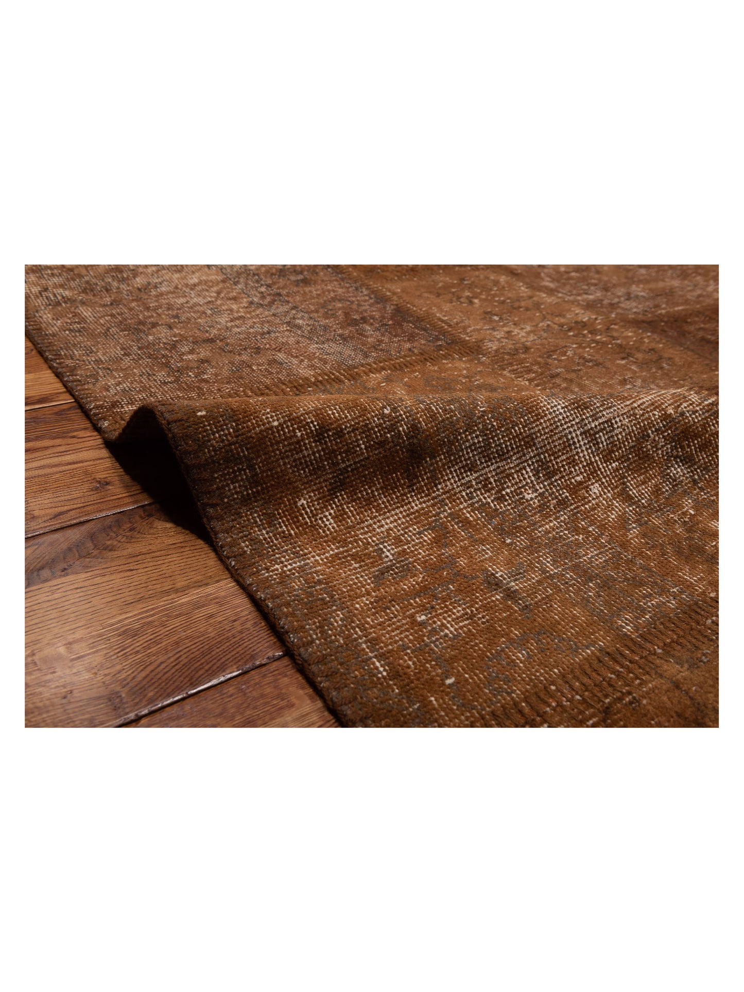 Turkish Vestige Patchwork 130985 Brown 9.10x13.1 Hand Knotted Rug
