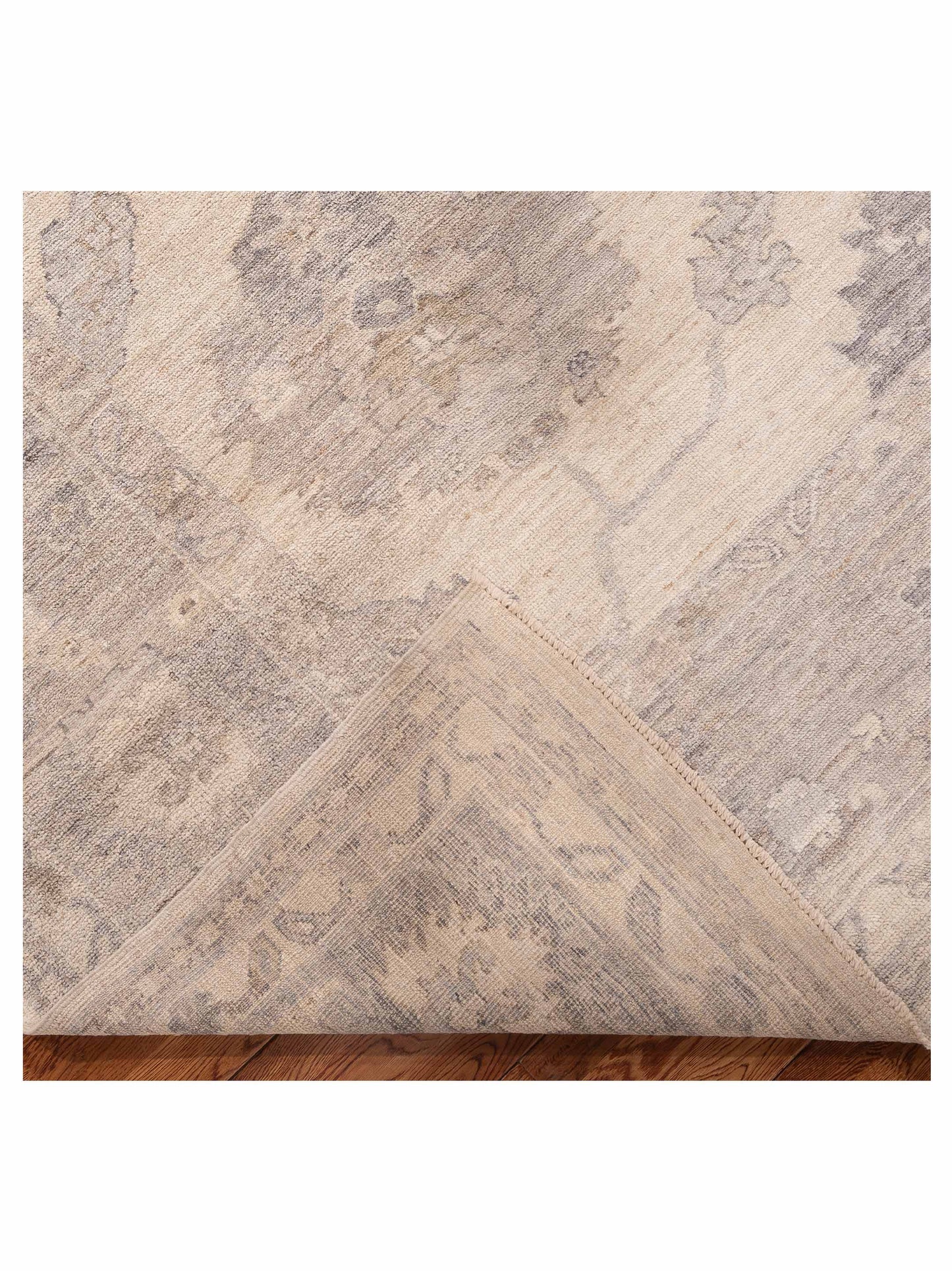 Angora Oushak 156195 Ivory Gray 10x13.9 Hand Knotted Rug