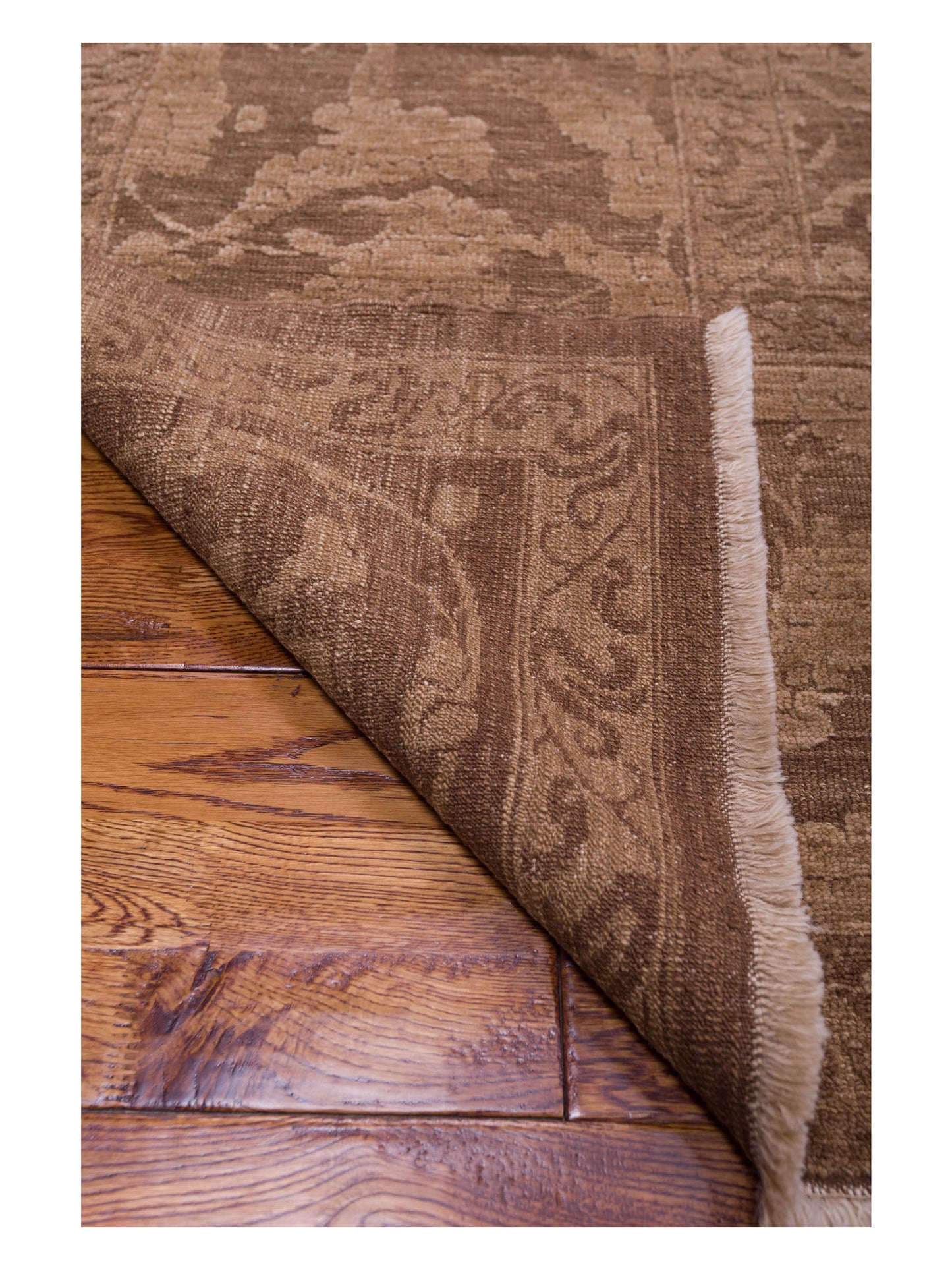 Defne Tulip Dark Brown Brown 10.6x13.9 Hand Knotted Rug