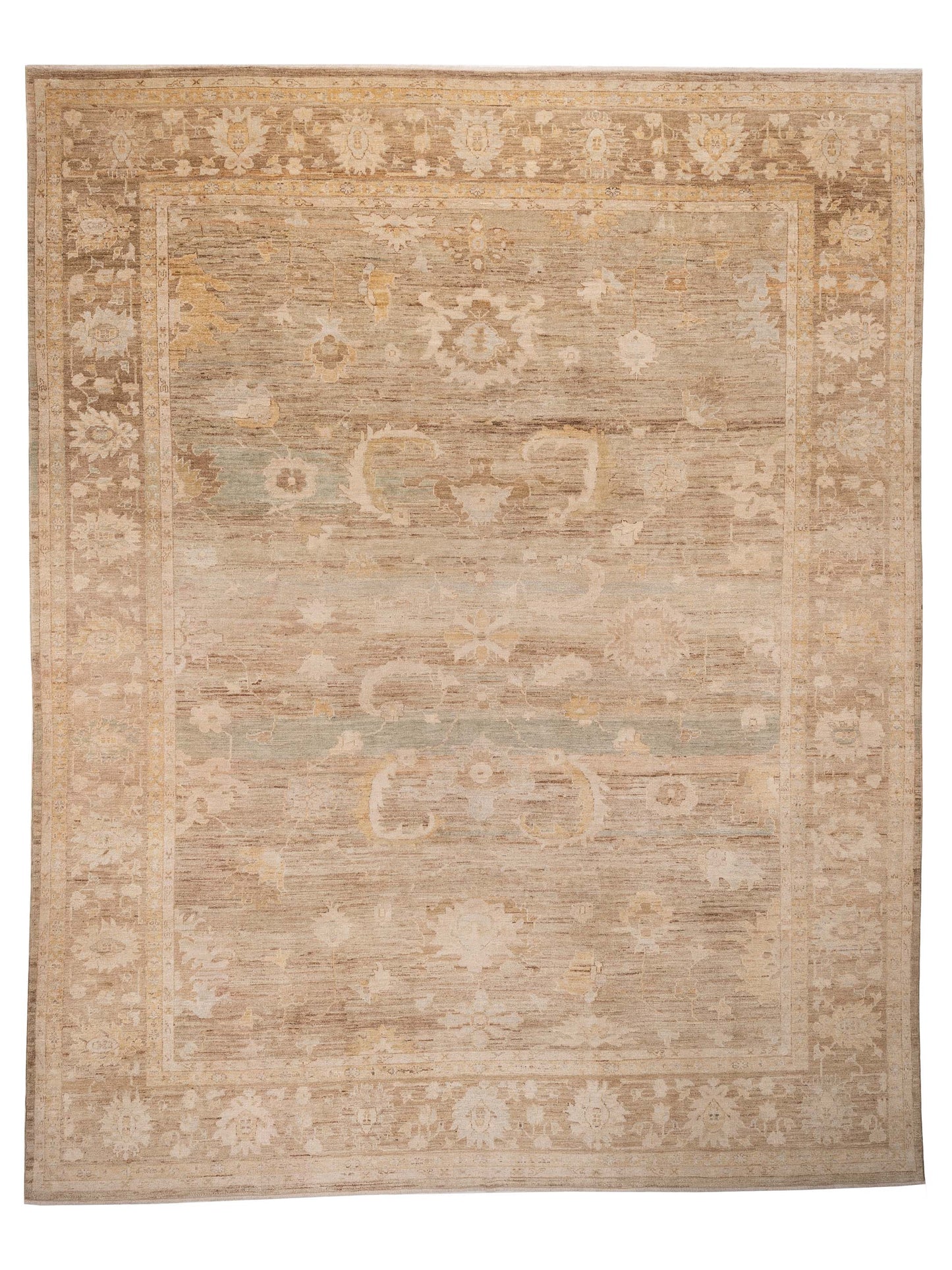 Anadol Angora Oushak  Green Brown Traditional