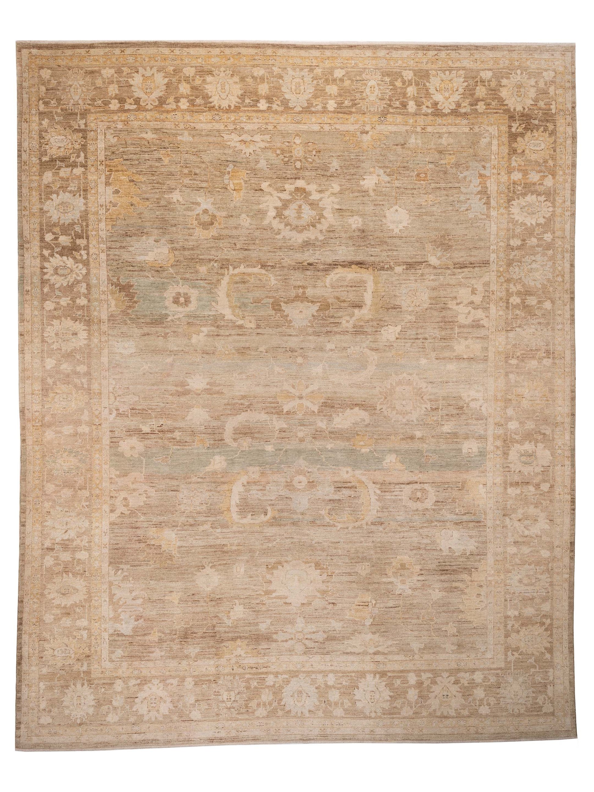 Anadol Angora Oushak  Green Brown Traditional