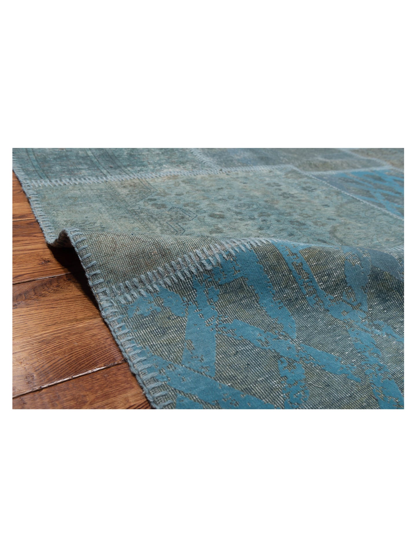 Turkish Vestige Patchwork 147556 Blue 6.7x9.10 Hand Knotted Rug