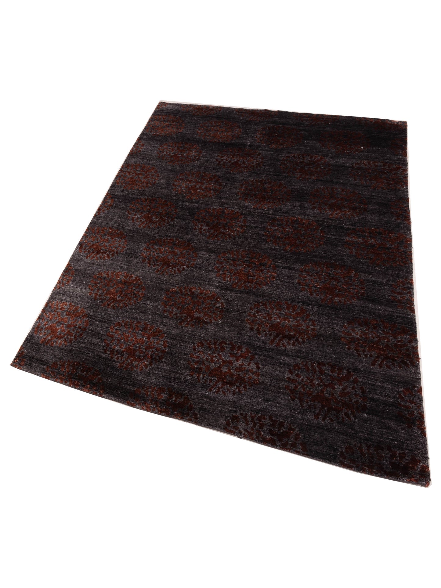 Tibetino 119752 Charcoal Red 5.11x8.9 Hand Knotted Rug