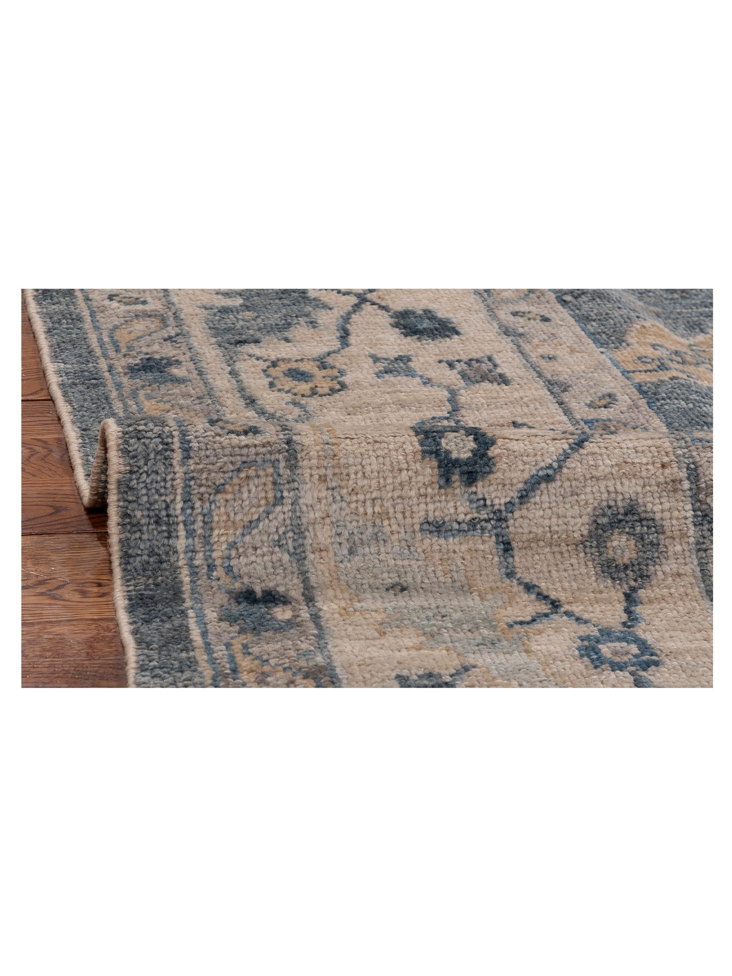 Angora Oushak 154070 Blue Ivory 8.3x10 Hand Knotted Rug