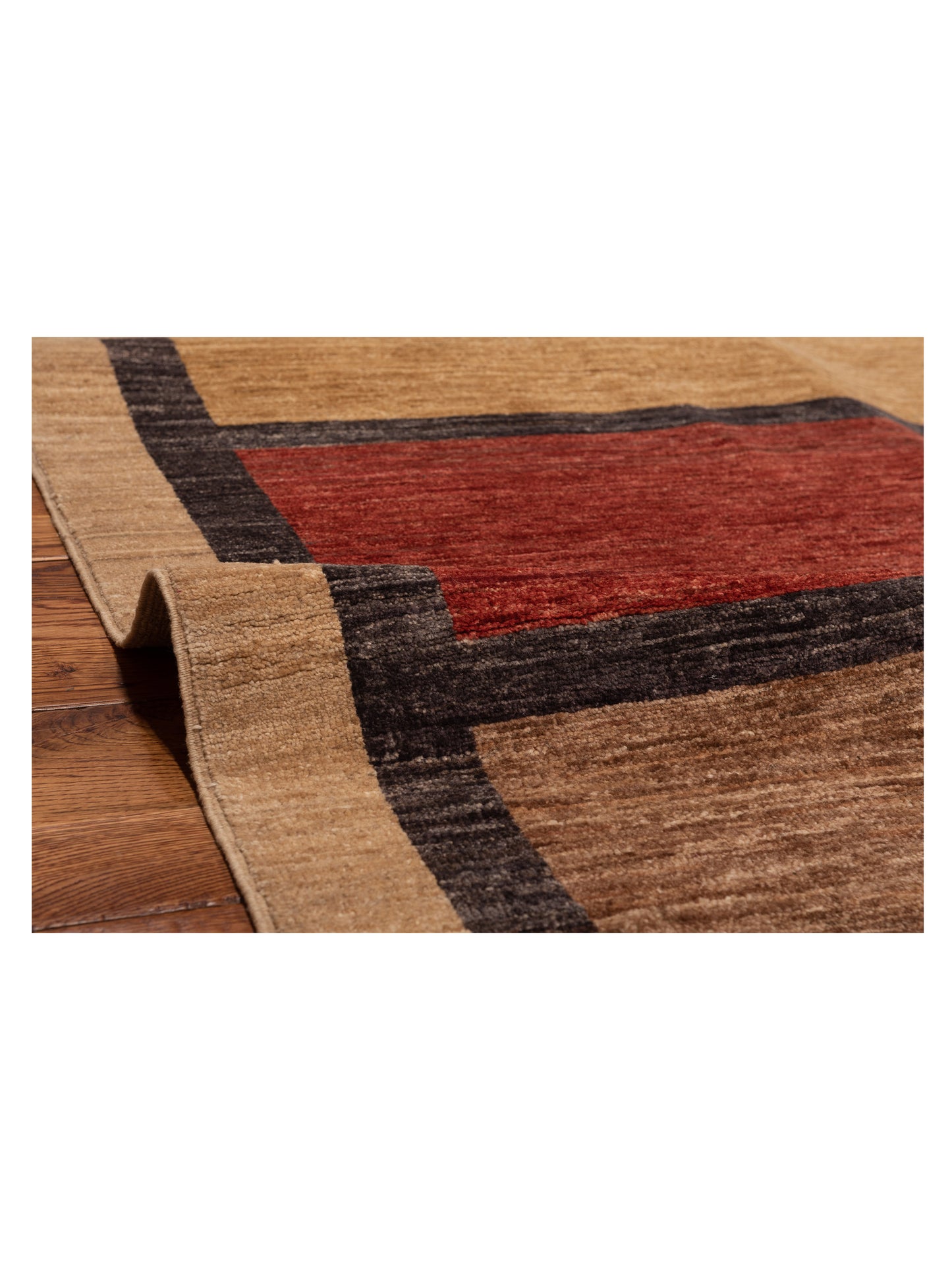 Gabbeh 95801 Red Brown 4.1x5.10 Hand Knotted Rug