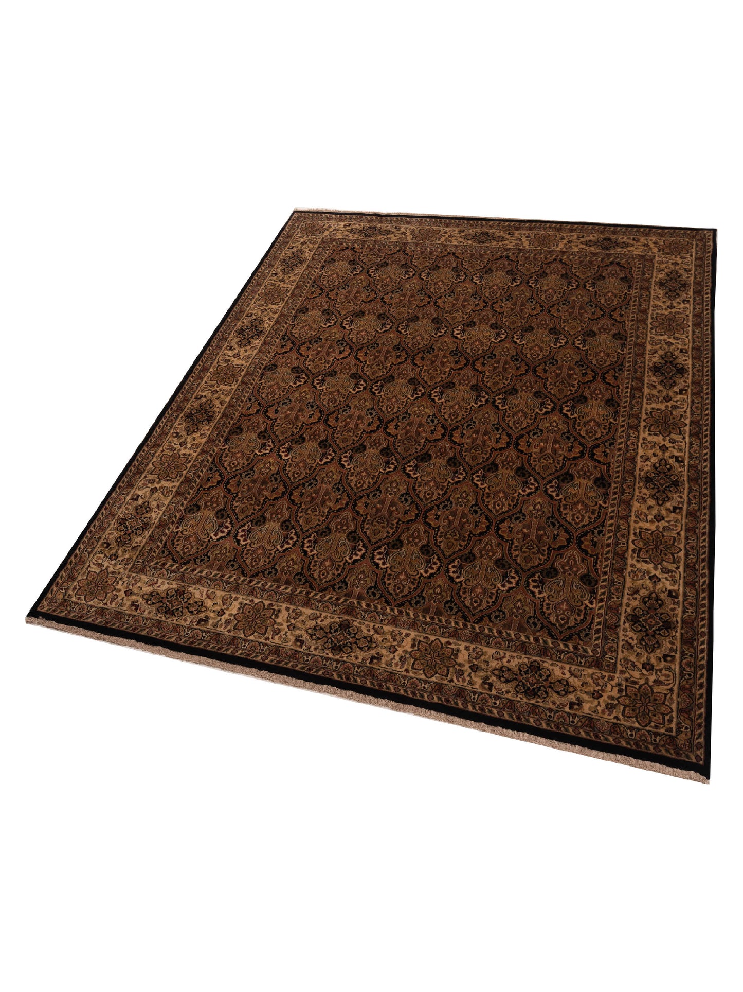 Crown 88361 Black Ivory 8.8x11.7 Hand Knotted Rug