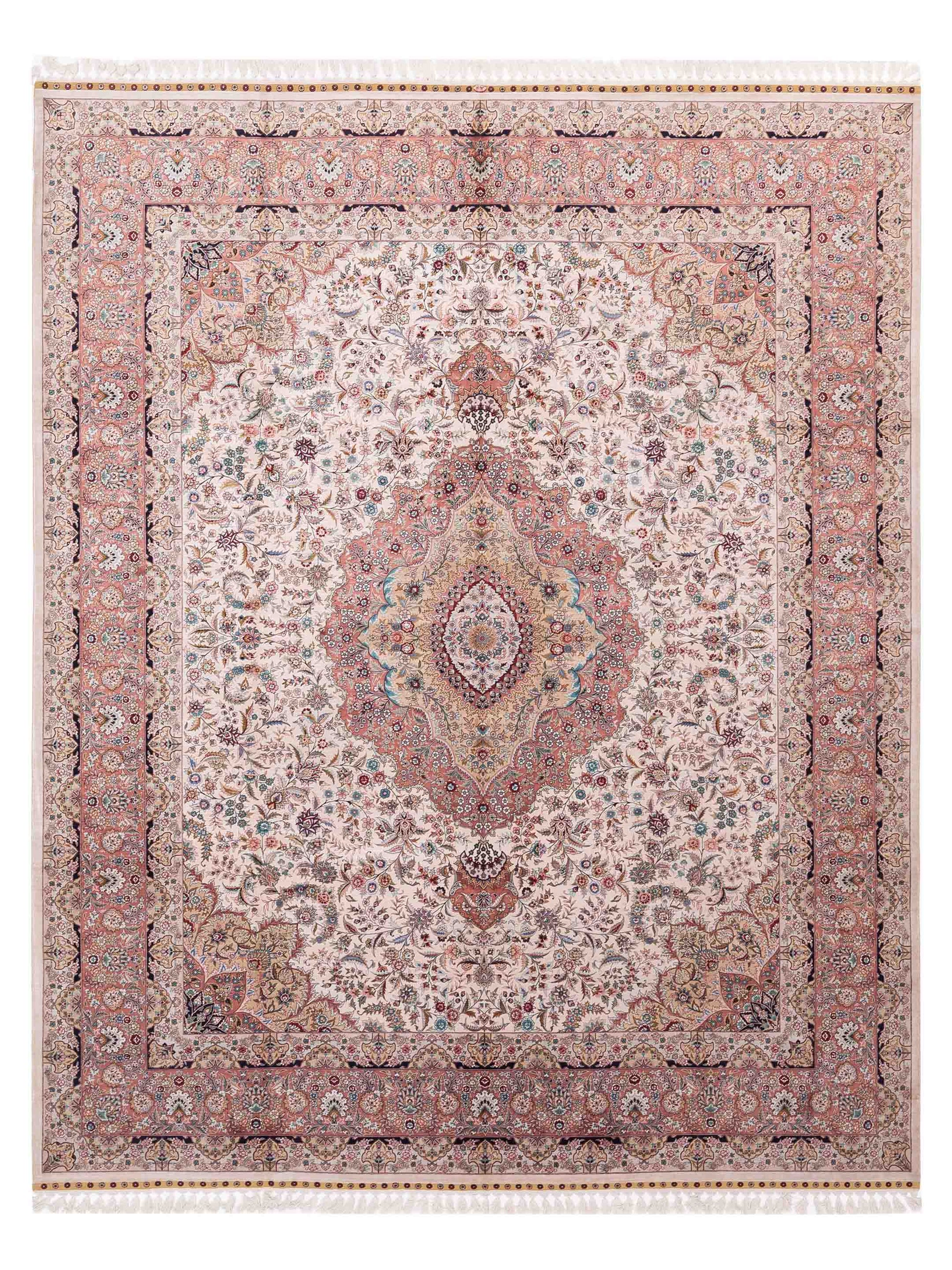 Pasha Pure Silk  Ivory Pink Traditional