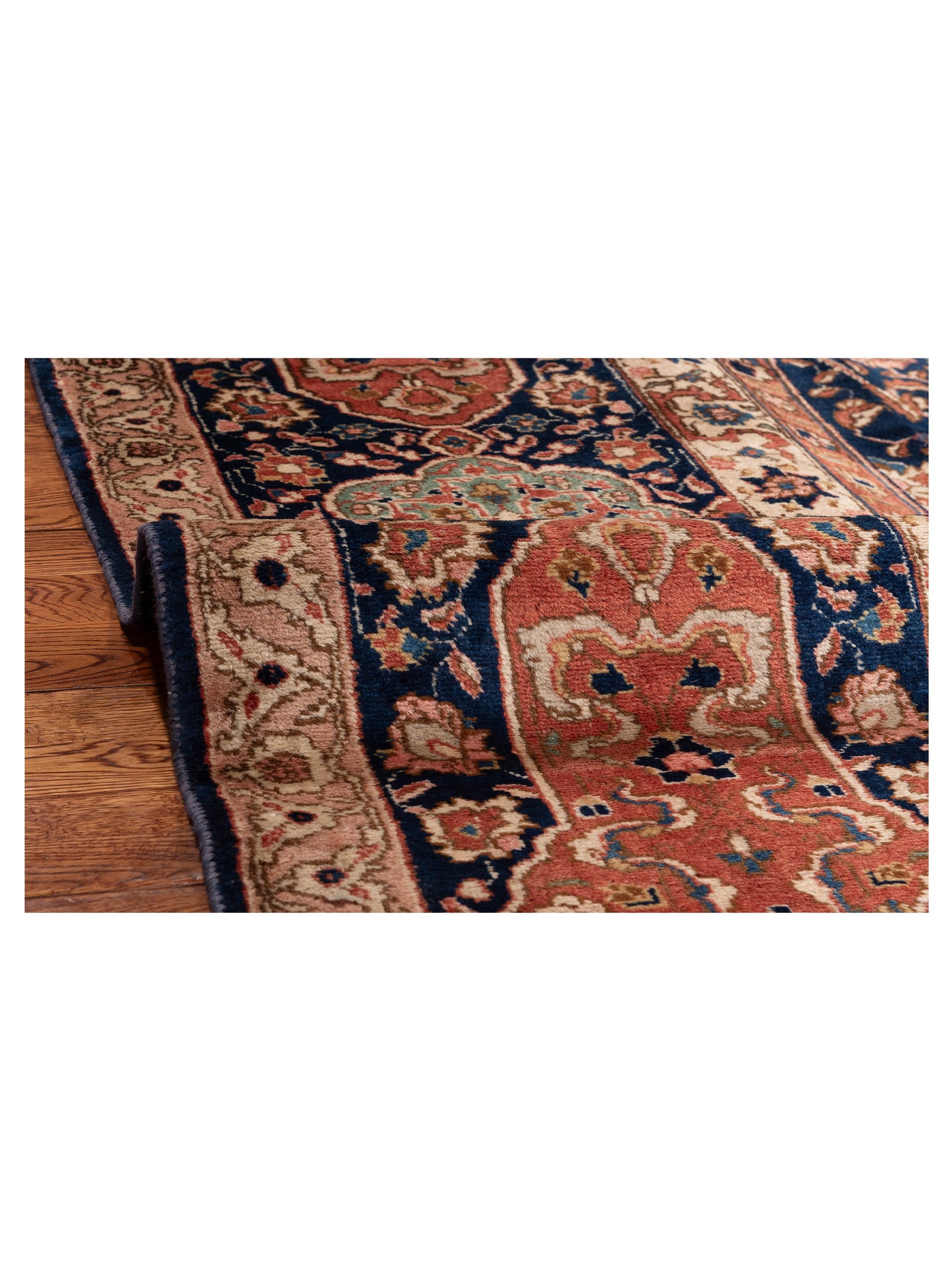 Persian 154296 Blue Blue 11.3x15.5 Hand Knotted Rug