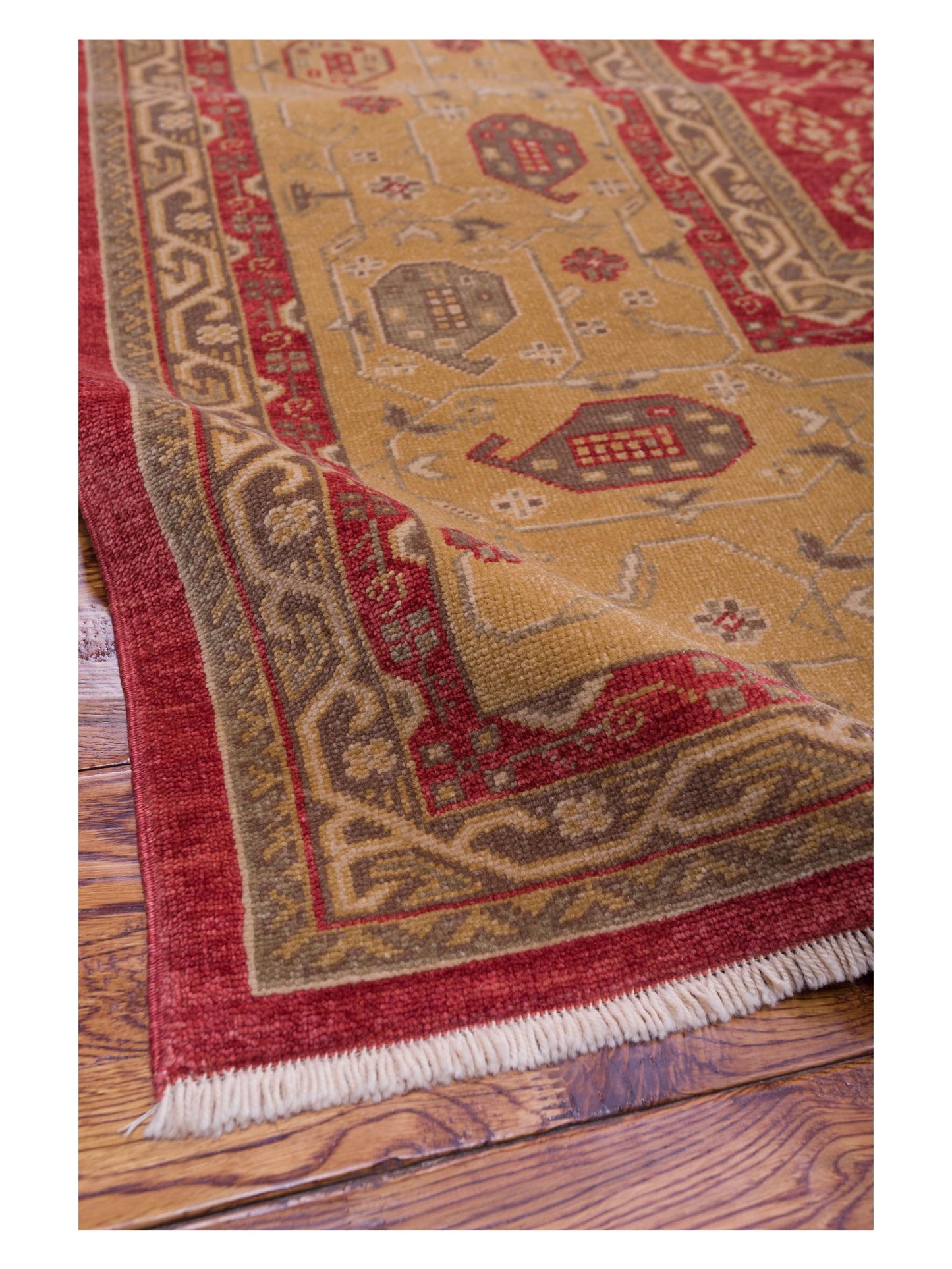 Antique Loom 108192 Rust Gold 10.3x14.1 Hand Knotted Rug