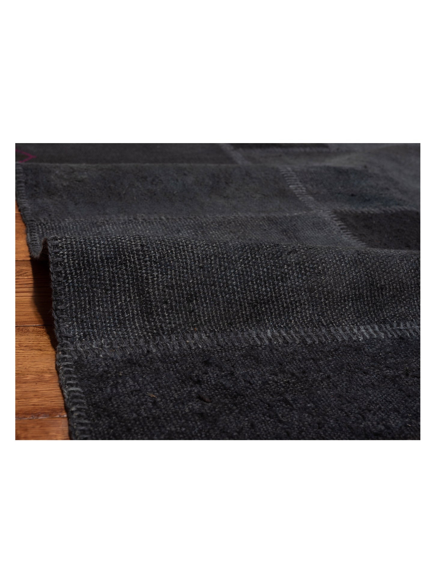 Turkish Vestige Patchwork 147823 Black Black 8.3x9.10 Hand Knotted Rug