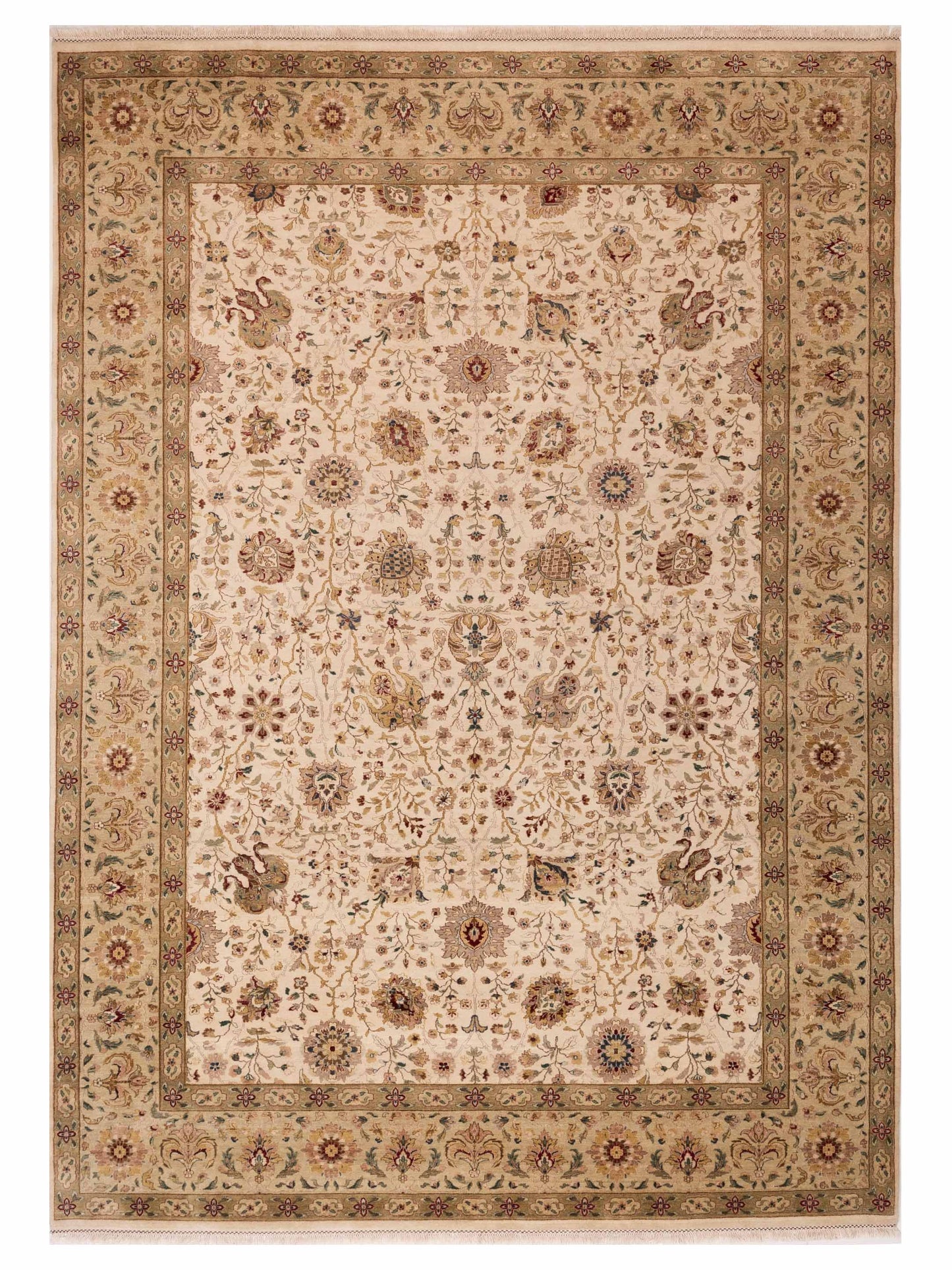 Rajpur Platinum  Ivory Light Green Traditional