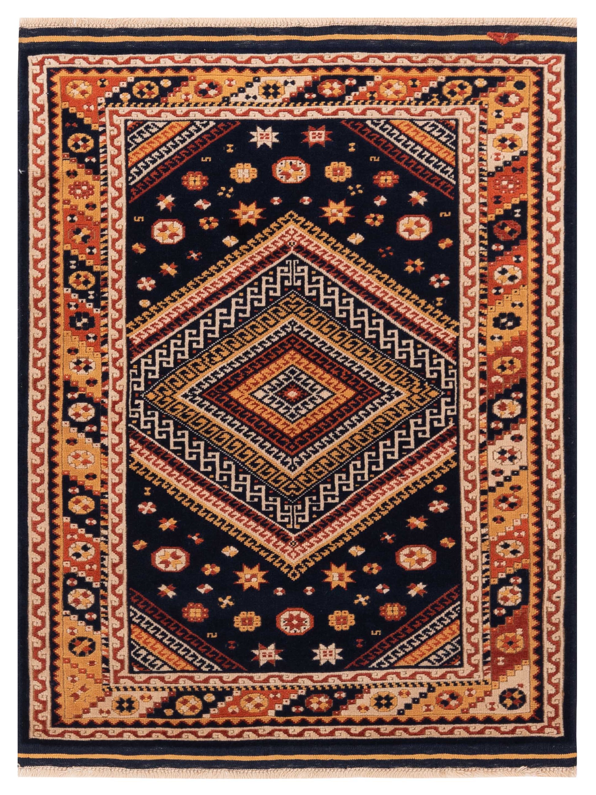 Pasha Turkish Shirwan  Navy Orange Traditional