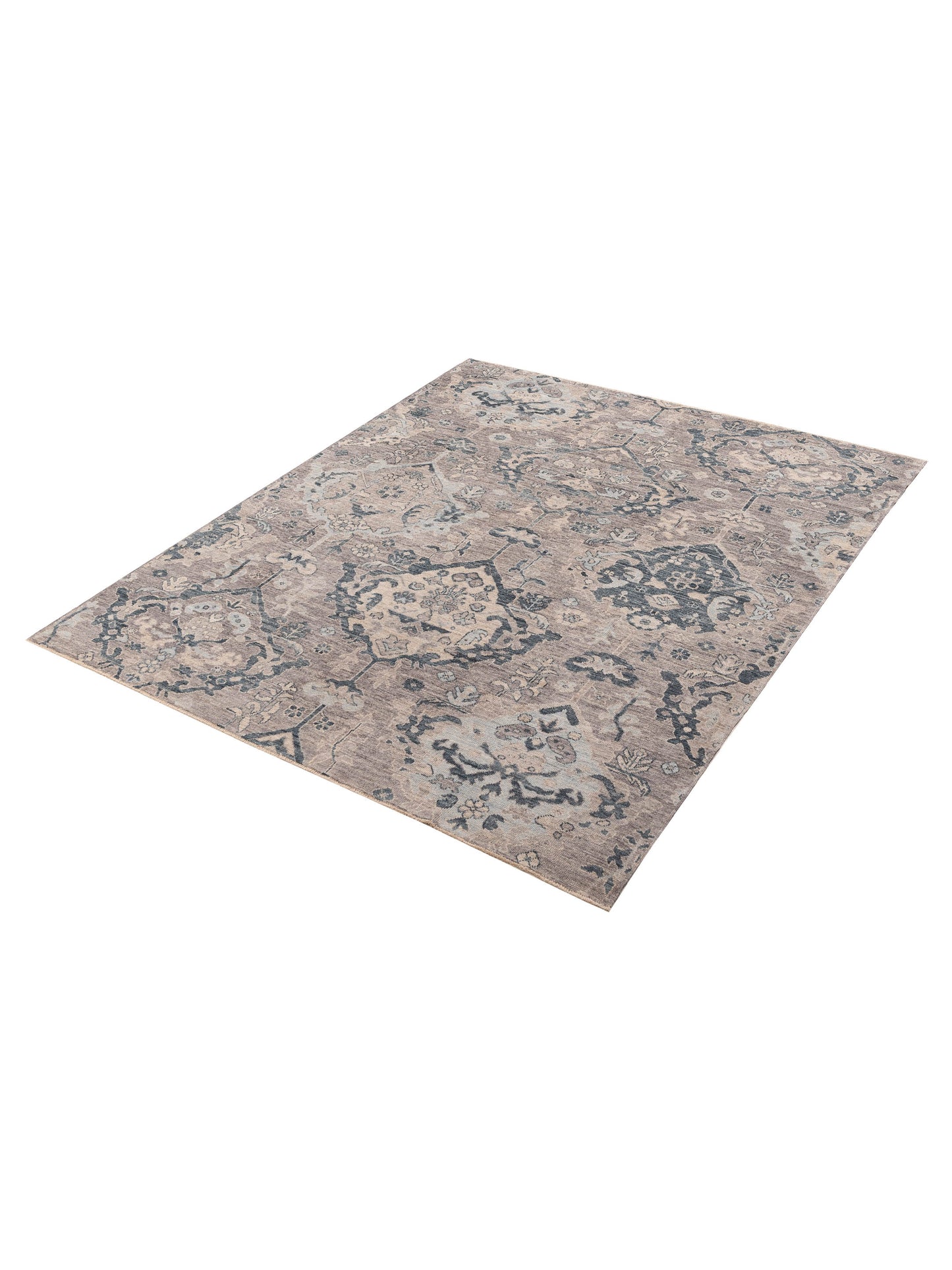Angora Oushak 156162 Gray Blue 8.1x9.10 Hand Knotted Rug