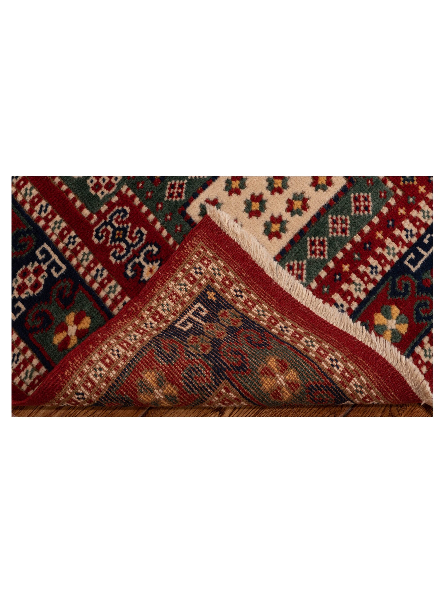 Turkish Shirwan 145147 Green Navy 3.2x4 Hand Knotted Rug