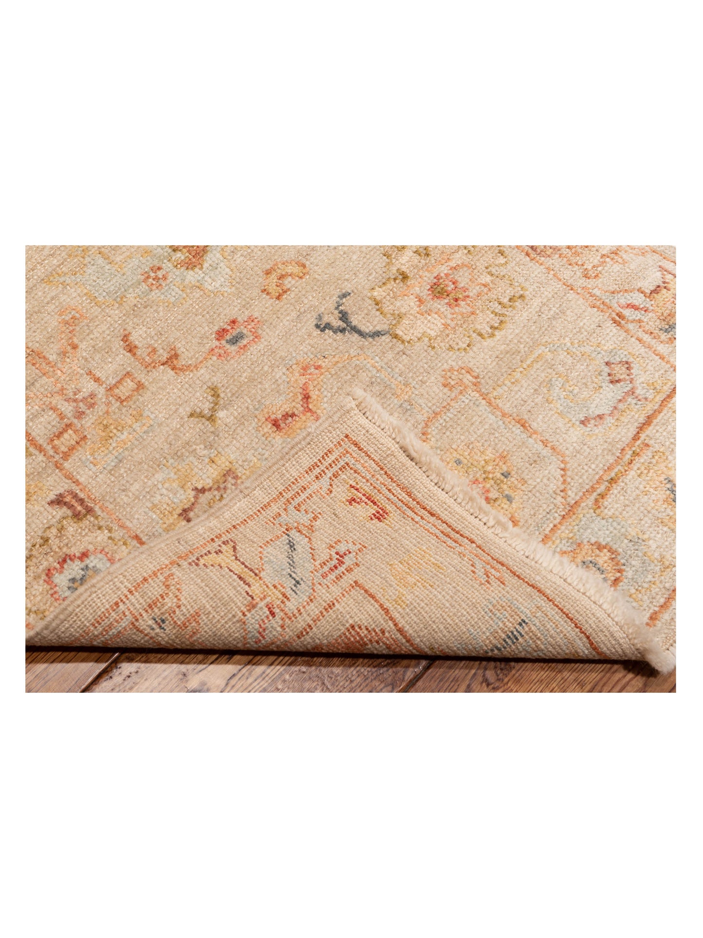 Angora Oushak 149353 Beige Beige 2.7x15.4 Hand Knotted Rug