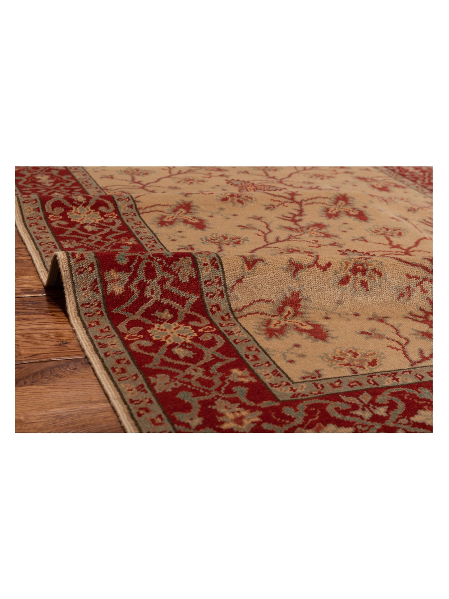 Antique Loom 107938 Beige Red 4x6.4 Hand Knotted Rug