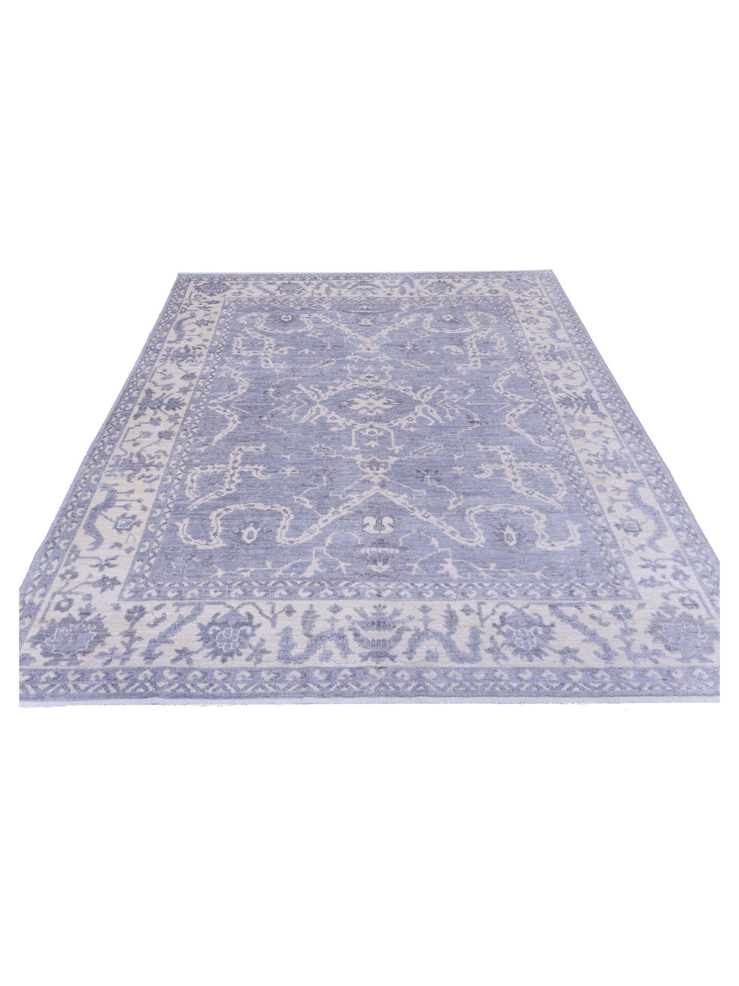 Anadol Oushak 125985 Gray Ivory 8.1x9.9 Hand Knotted Rug