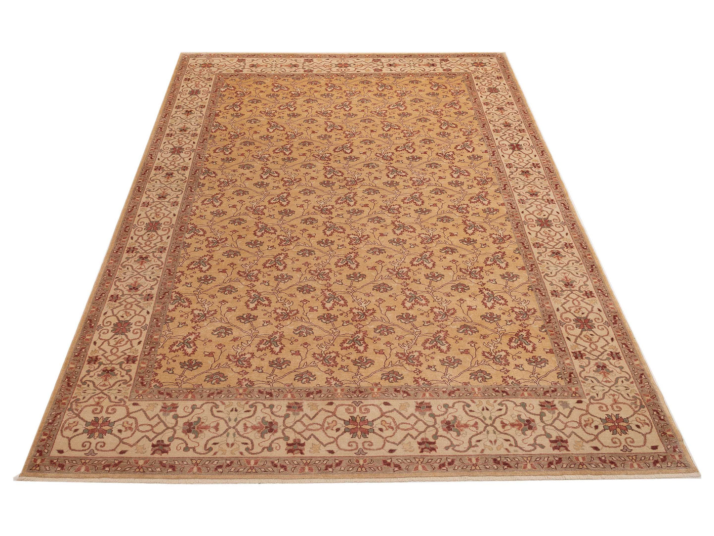 Antique Loom 108013 Camel Ivory 10.4x14.1 Hand Knotted Rug