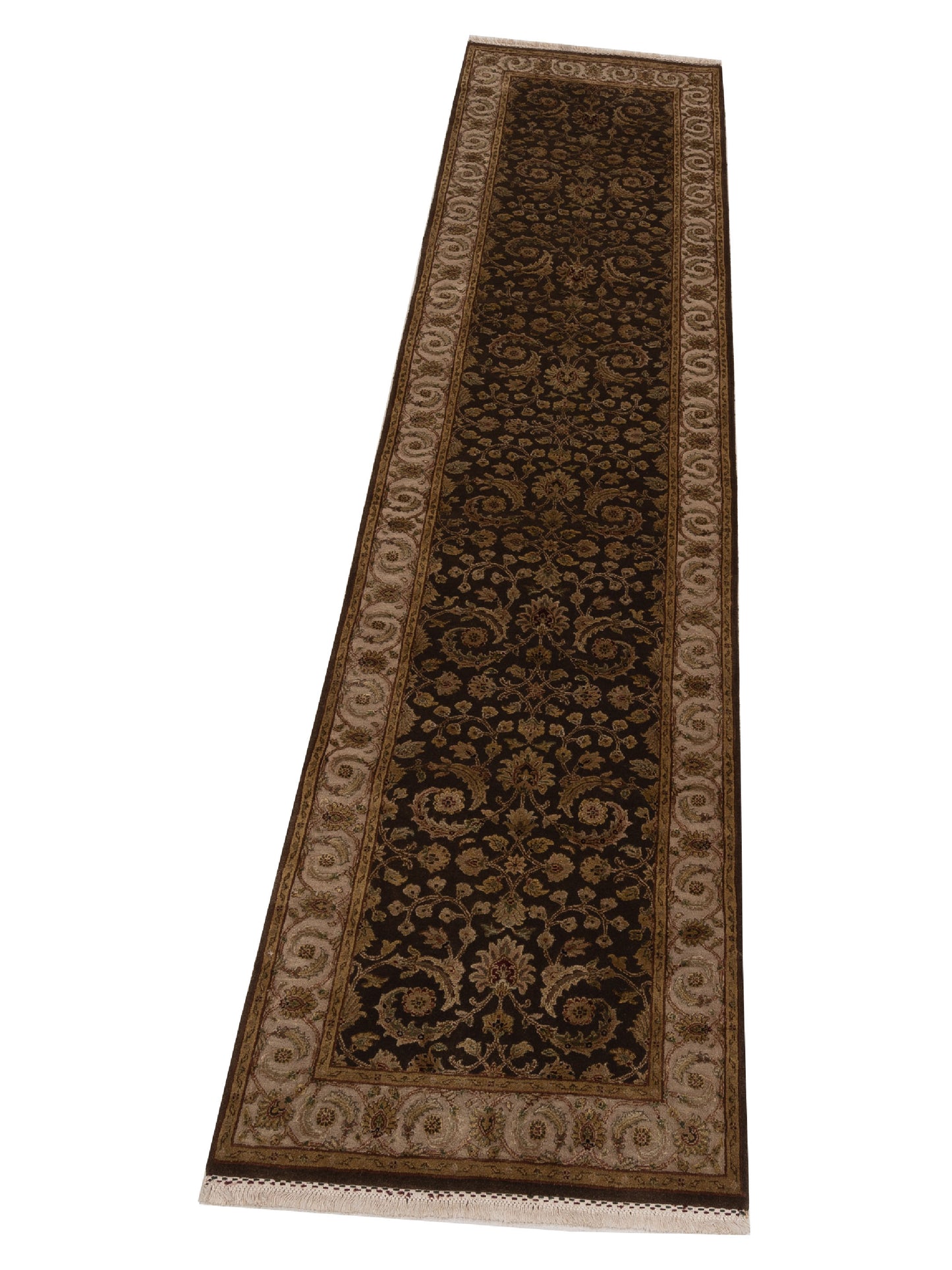 Imperial Silk 122490 Brown Beige 2.6x10.3 Hand Knotted Rug