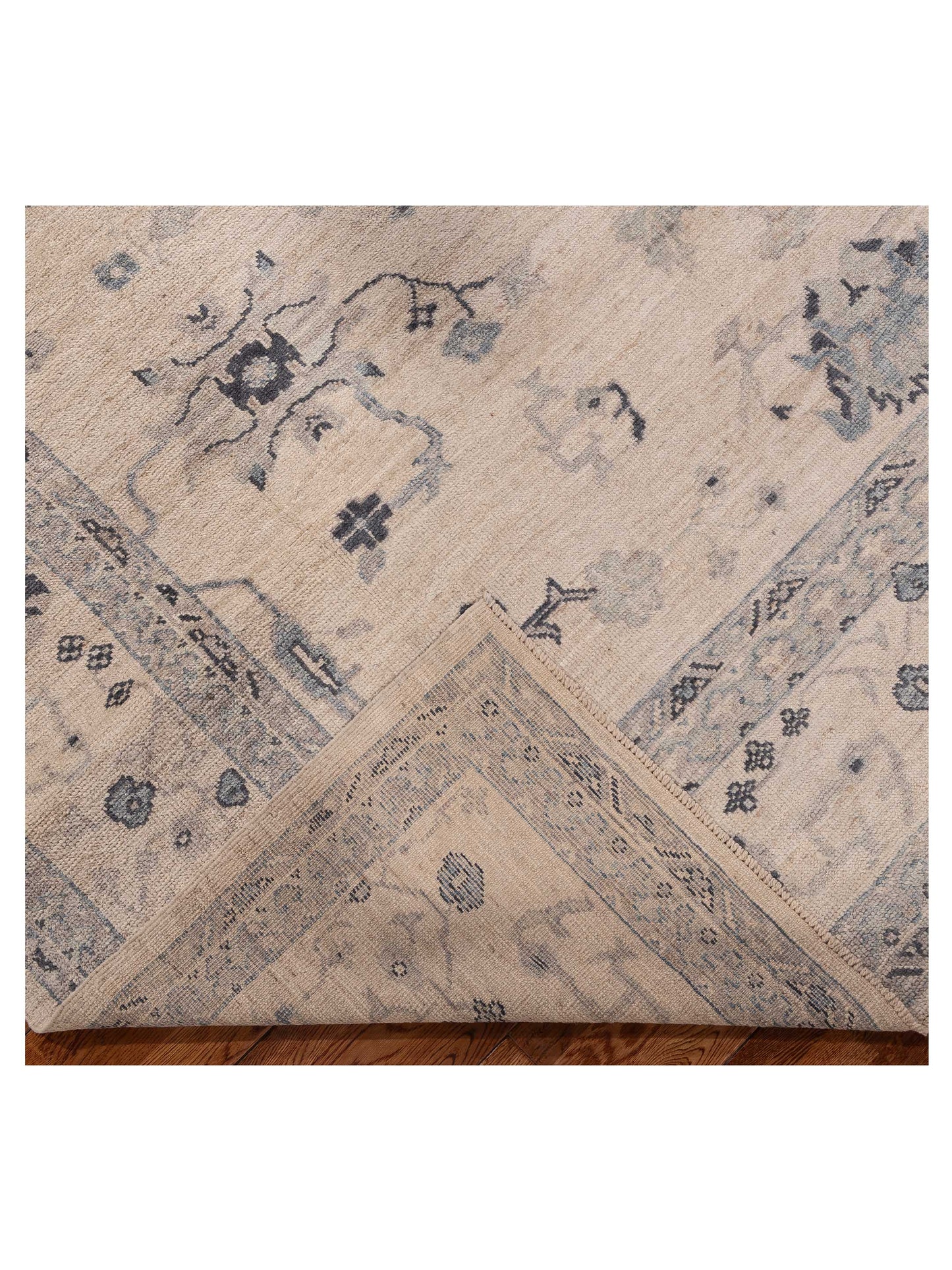 Angora Oushak 156069 Ivory Ivory 9.2x11.6 Hand Knotted Rug