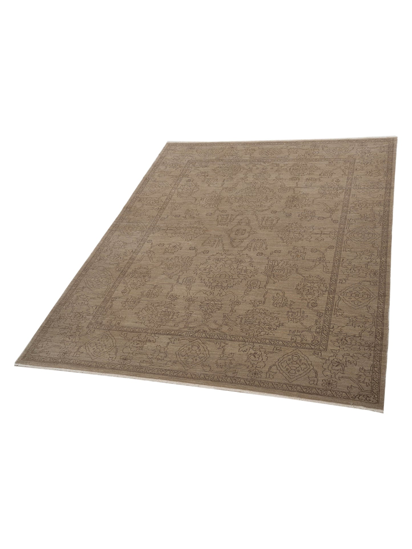 Defne Jade Silver Silver 8.2x9.11 Hand Knotted Rug