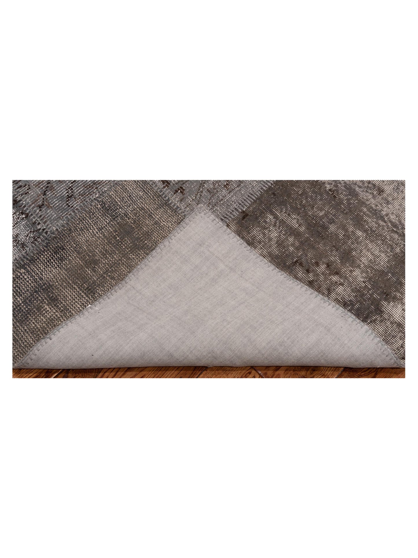 Turkish Vestige Patchwork 131099 Gray 3.4x4.11 Hand Knotted Rug
