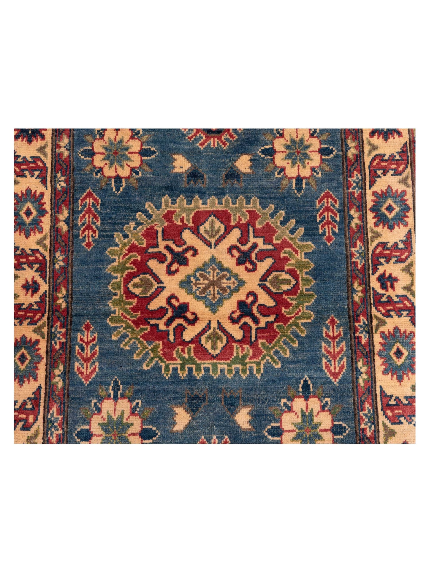 Kazak 145971 Blue Ivory 3.5x5.5 Hand Knotted Rug