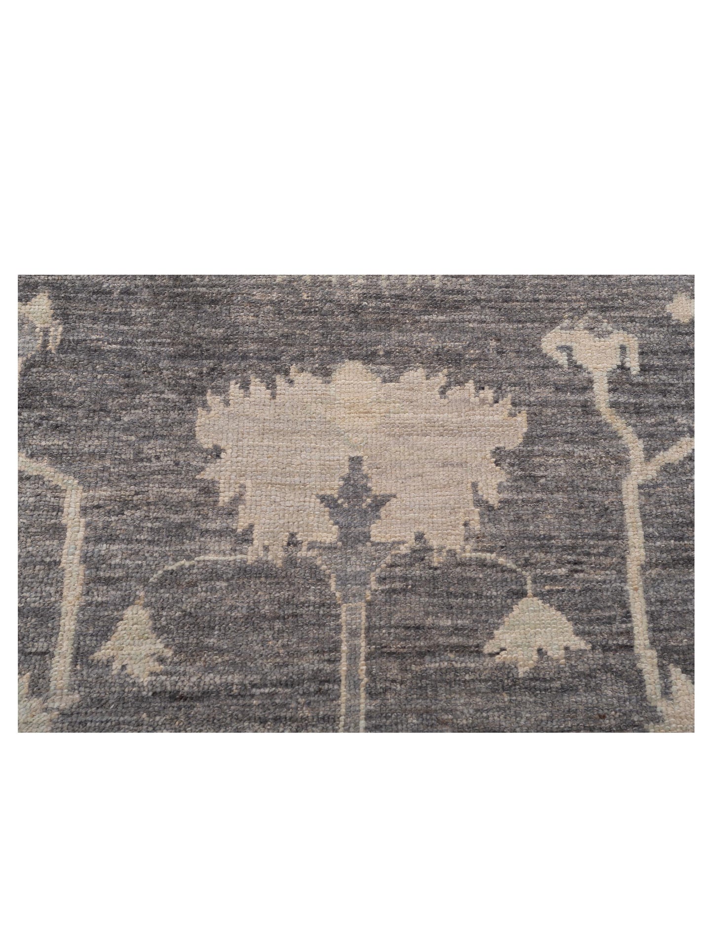 Angora Oushak 126257 Dark Gray Gray 12.1x17.9 Hand Knotted Rug