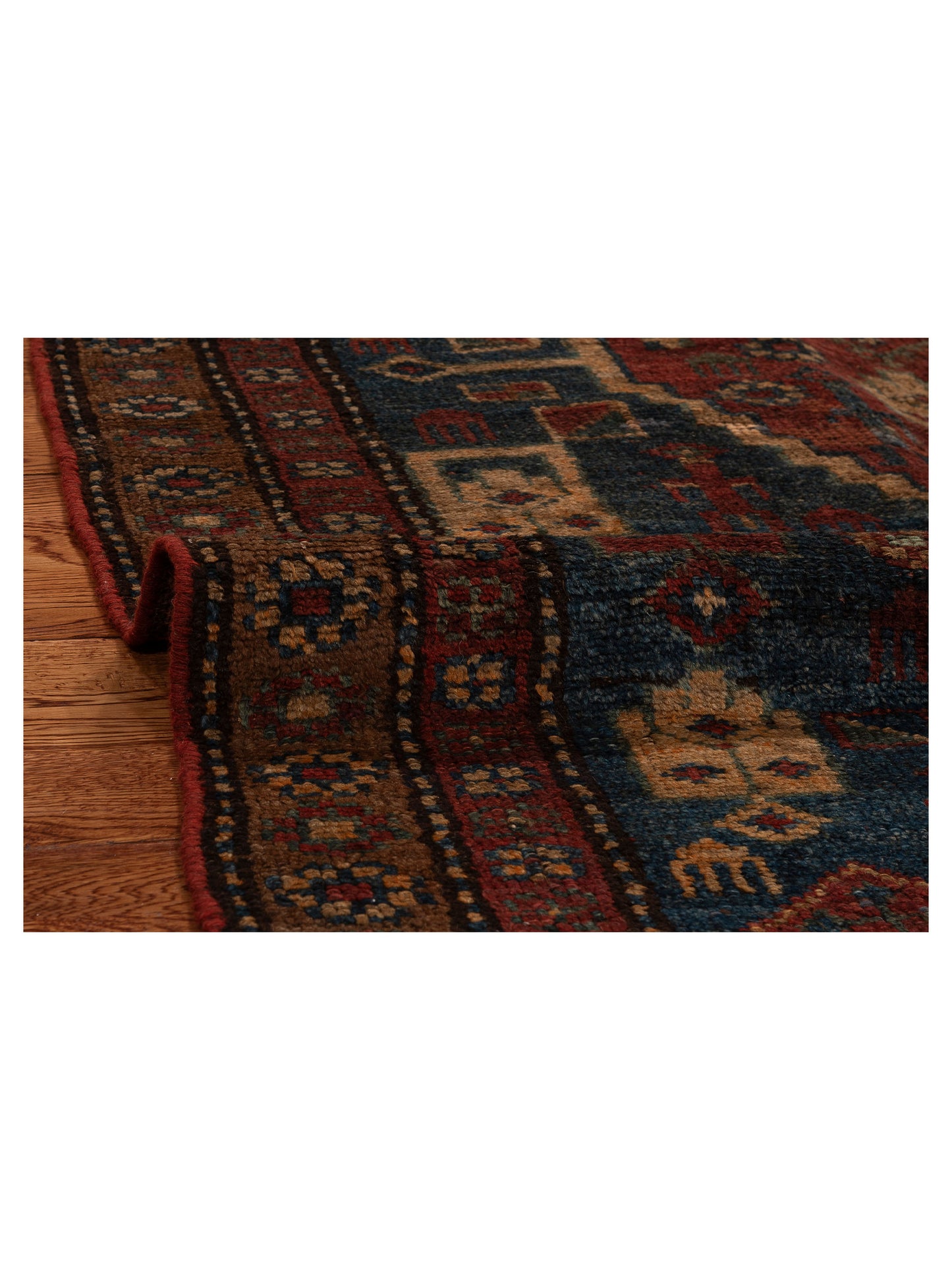 Old Anatolian 118720 Blue Brown 4x6 Hand Knotted Rug
