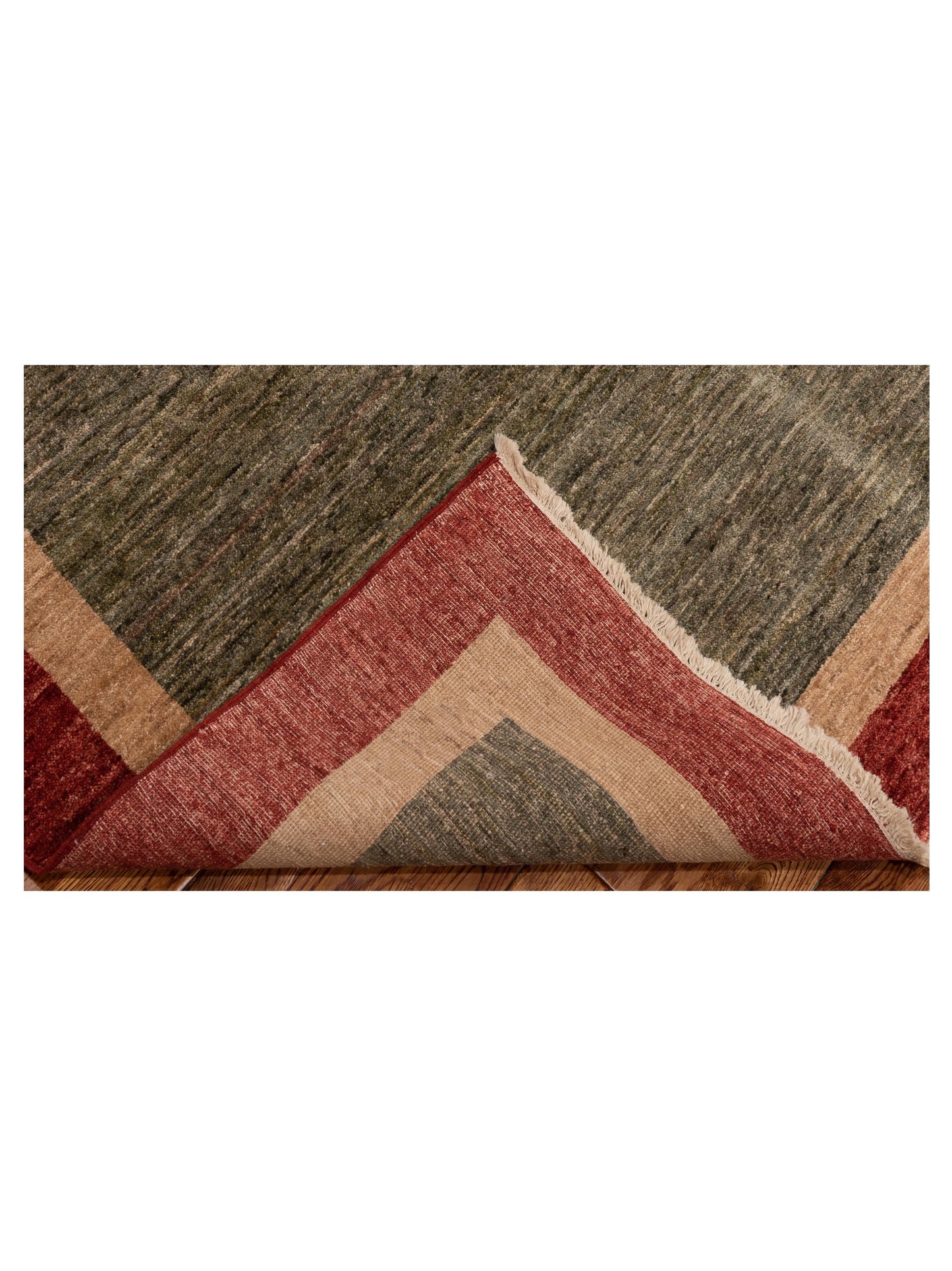 Bahar 92917 Green Red 6.3x8.8 Hand Knotted Rug