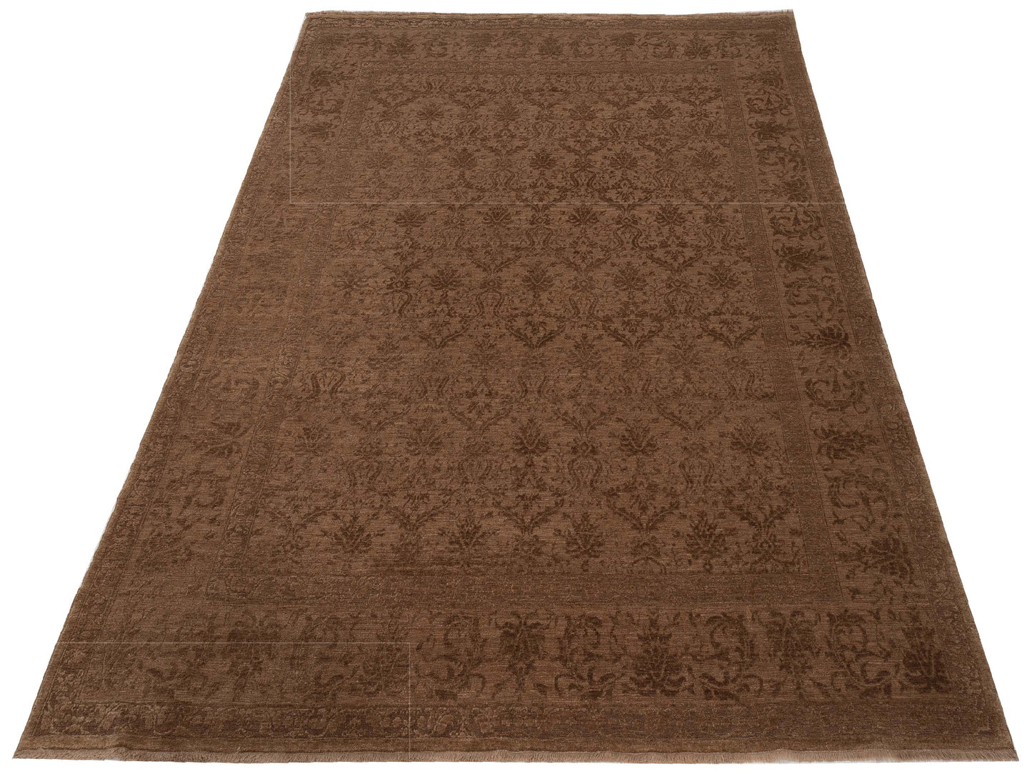 Defne Begonia Brown Dark Brown 8.3x9.10 Hand Knotted Rug