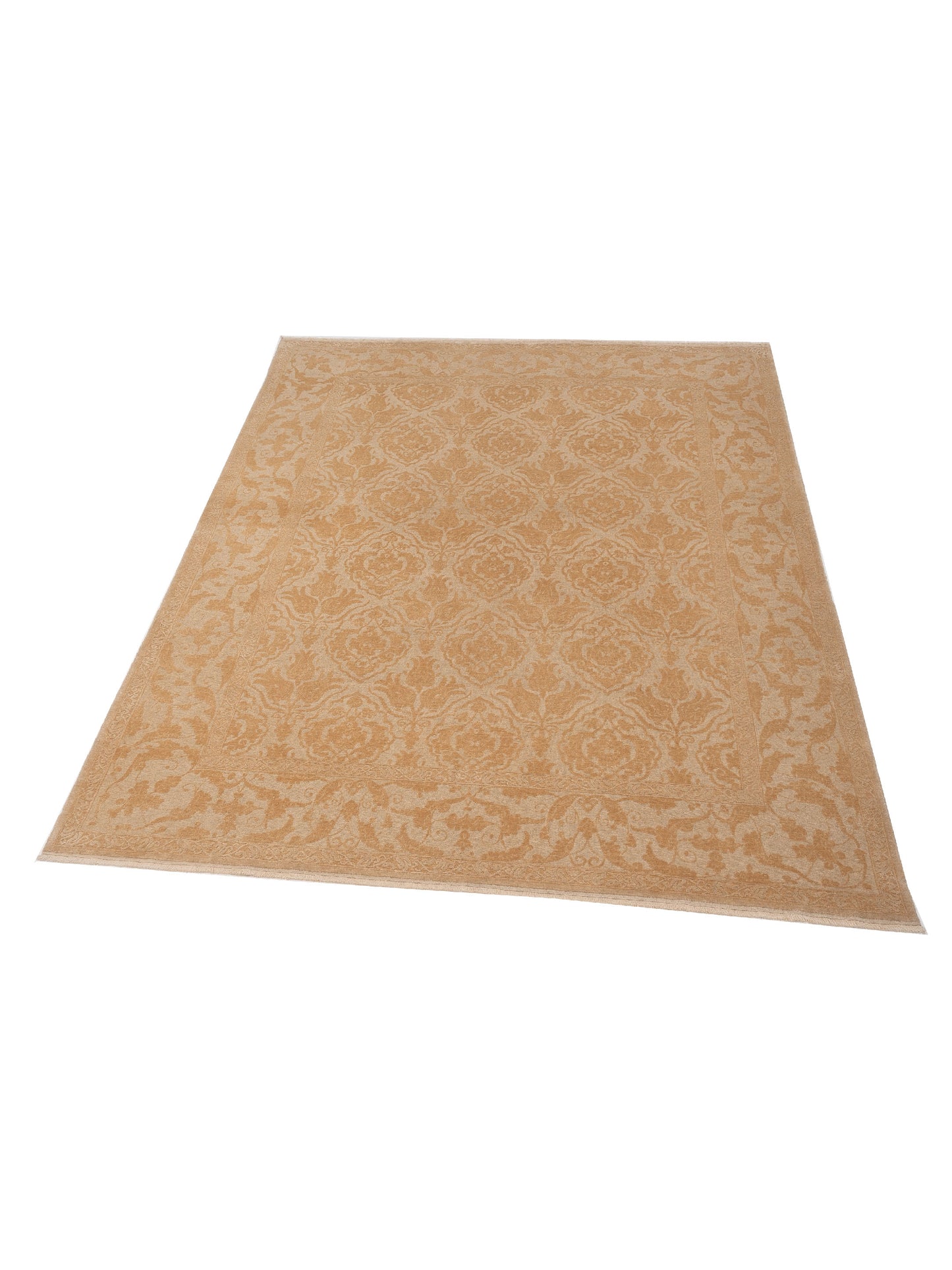 Defne Tulip Cream Gold 9.3x11.11 Hand Knotted Rug