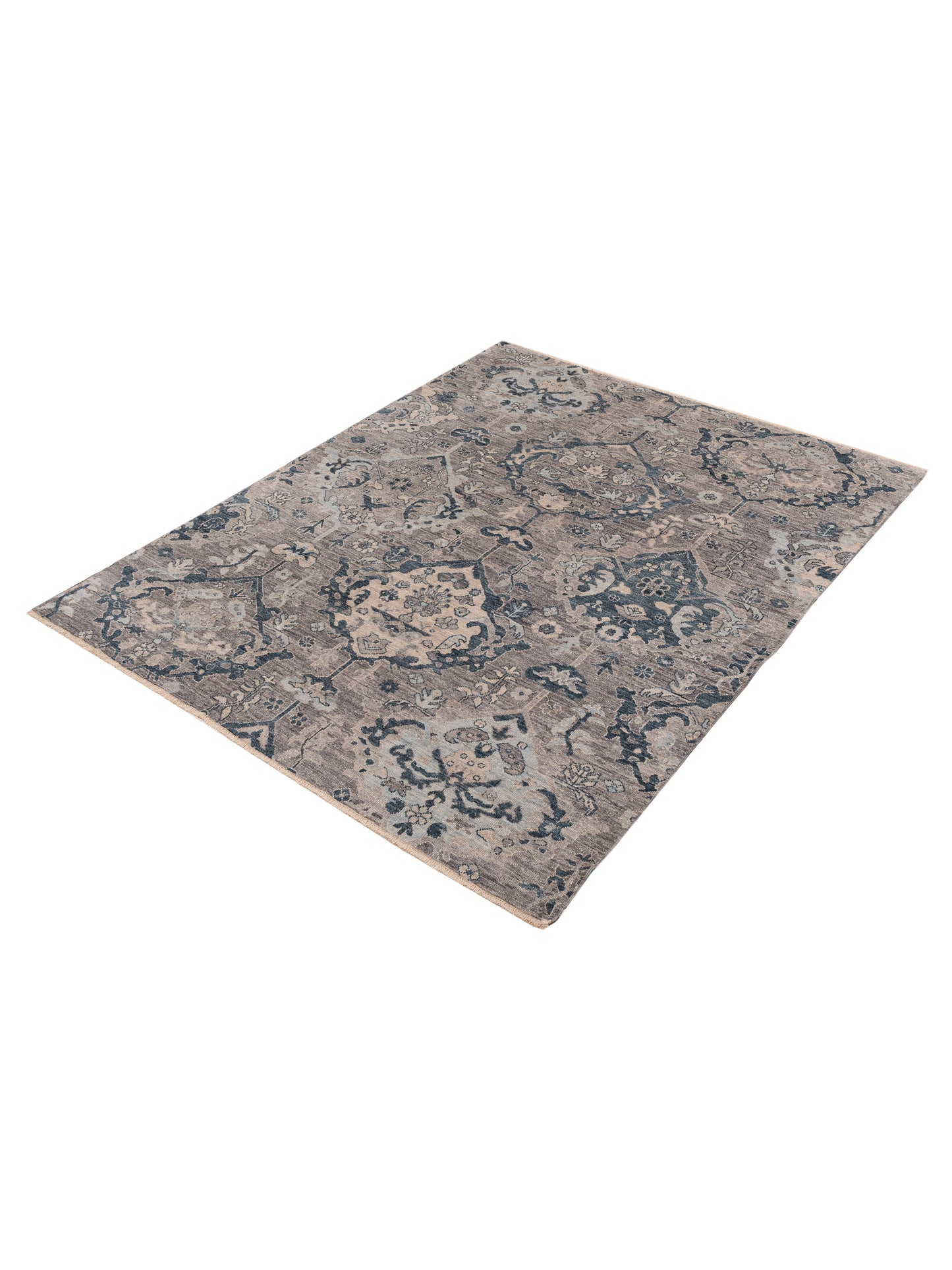 Angora Oushak 155002 Gray Blue 7.11x9.7 Hand Knotted Rug