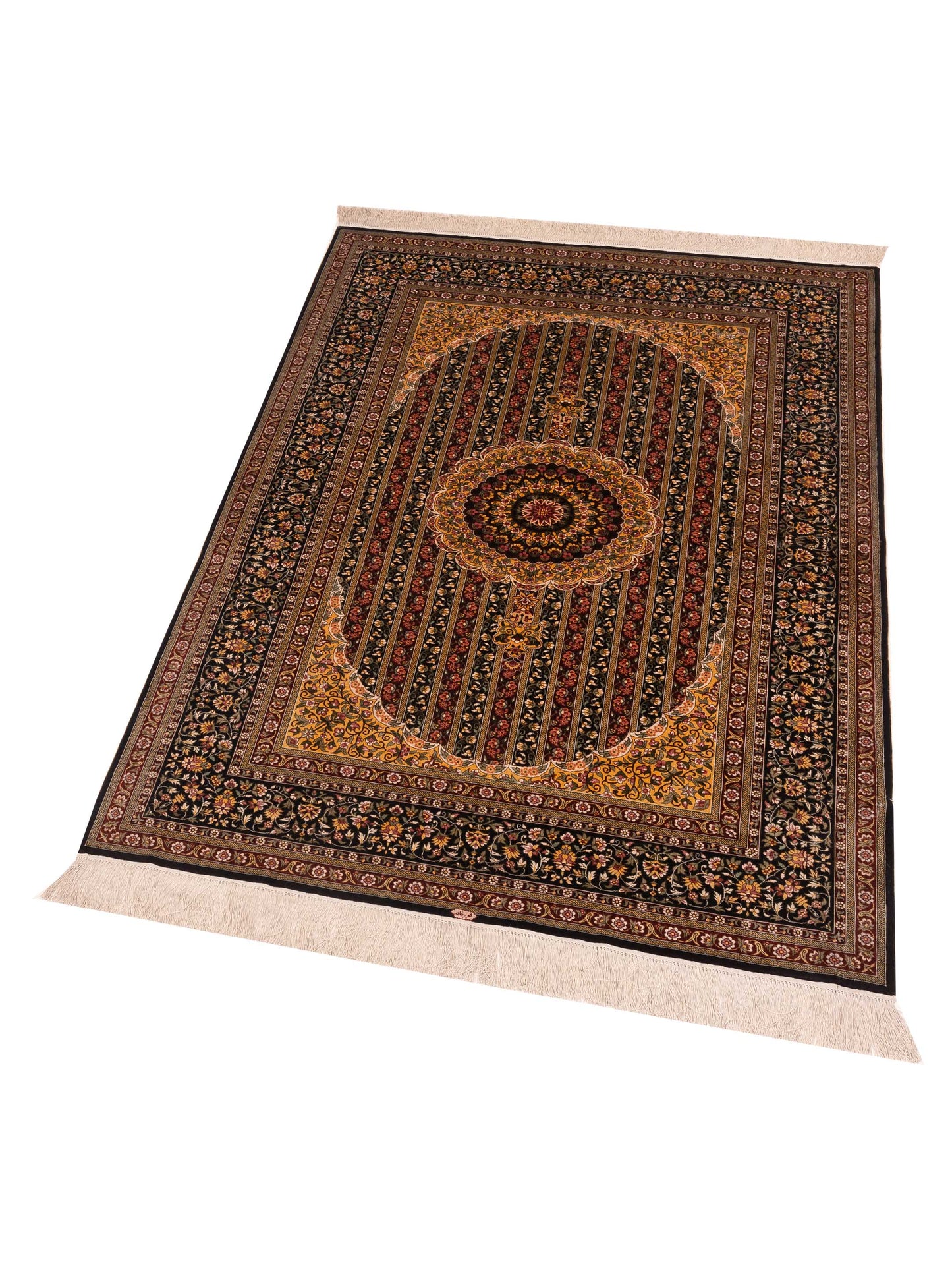 Pure Silk 125321 Multi 4.1x6.1 Hand Knotted Rug